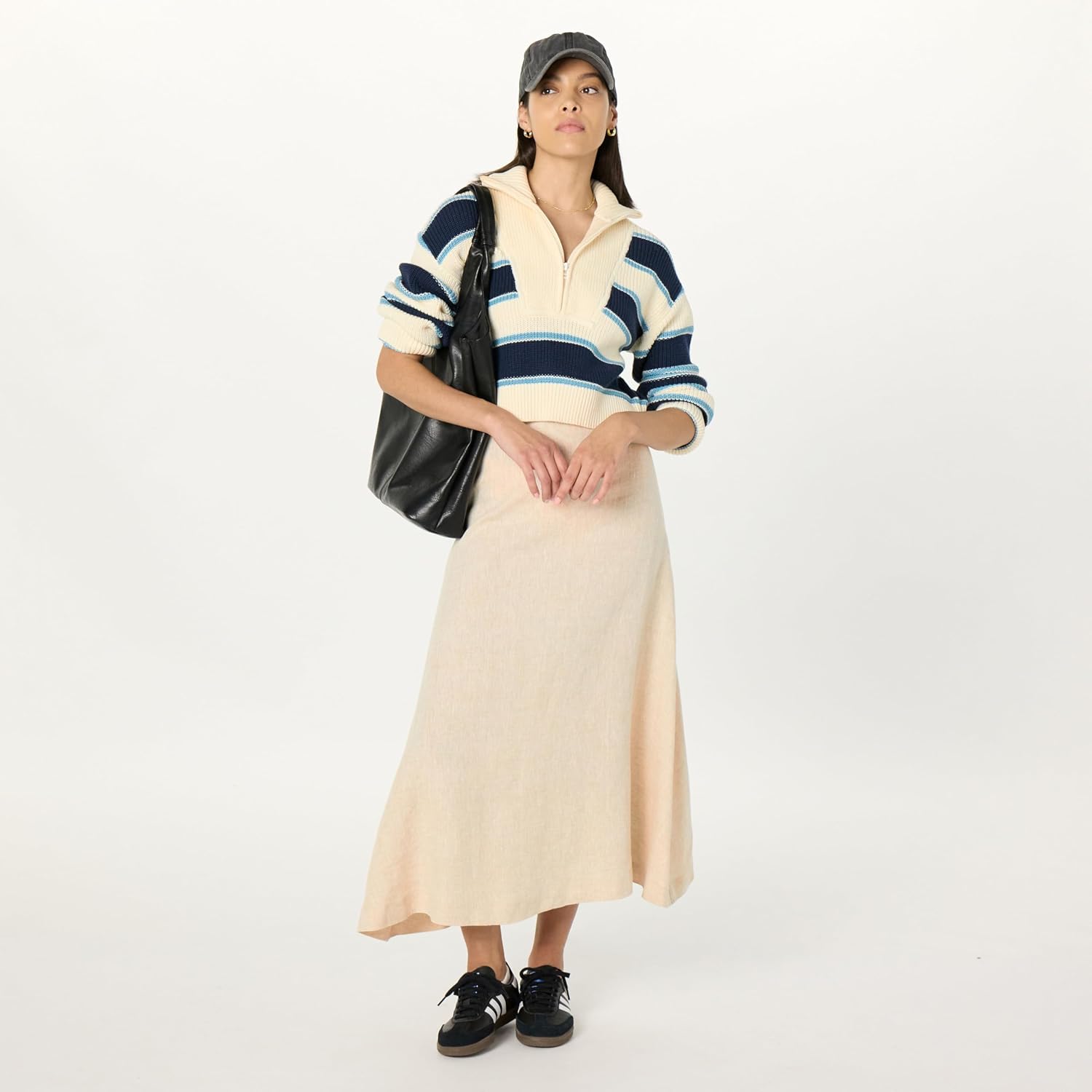 The Drop Womens Sicily Linen Midi Skirt