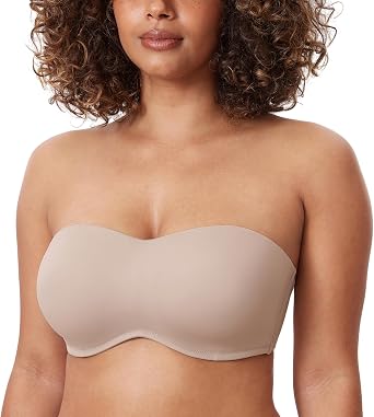 DELIMIRA Women's Strapless Minimizer Bras | Seamless, Underwire, Unlined, Bandeau For Big Bust