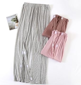 Aylashine Bedridden Patient Pants,Tear Away Pants with 2 Sides Magic Stickers for Post-Surgery