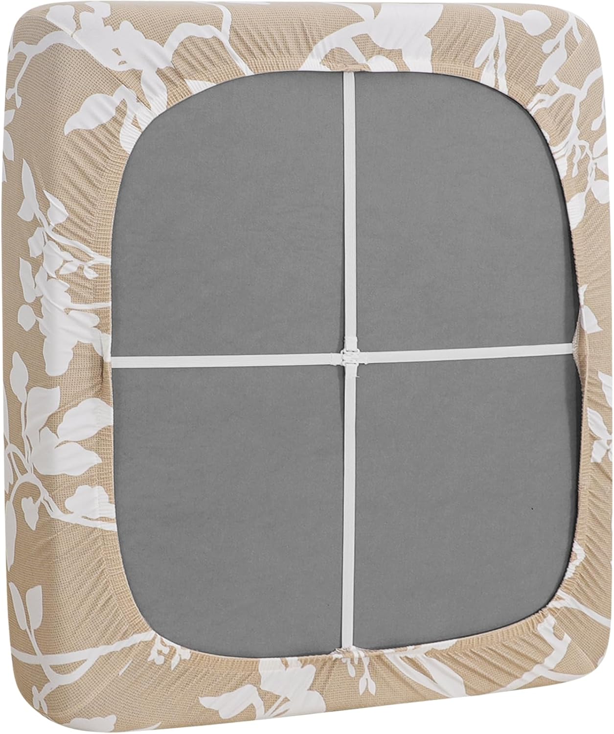 FORCHEER Waterproof Patio Cushion Covers, Floral Printed Stretch Outdoor Covers for Patio Furniture, Wicker Chair Cushion Covers Set of 3
