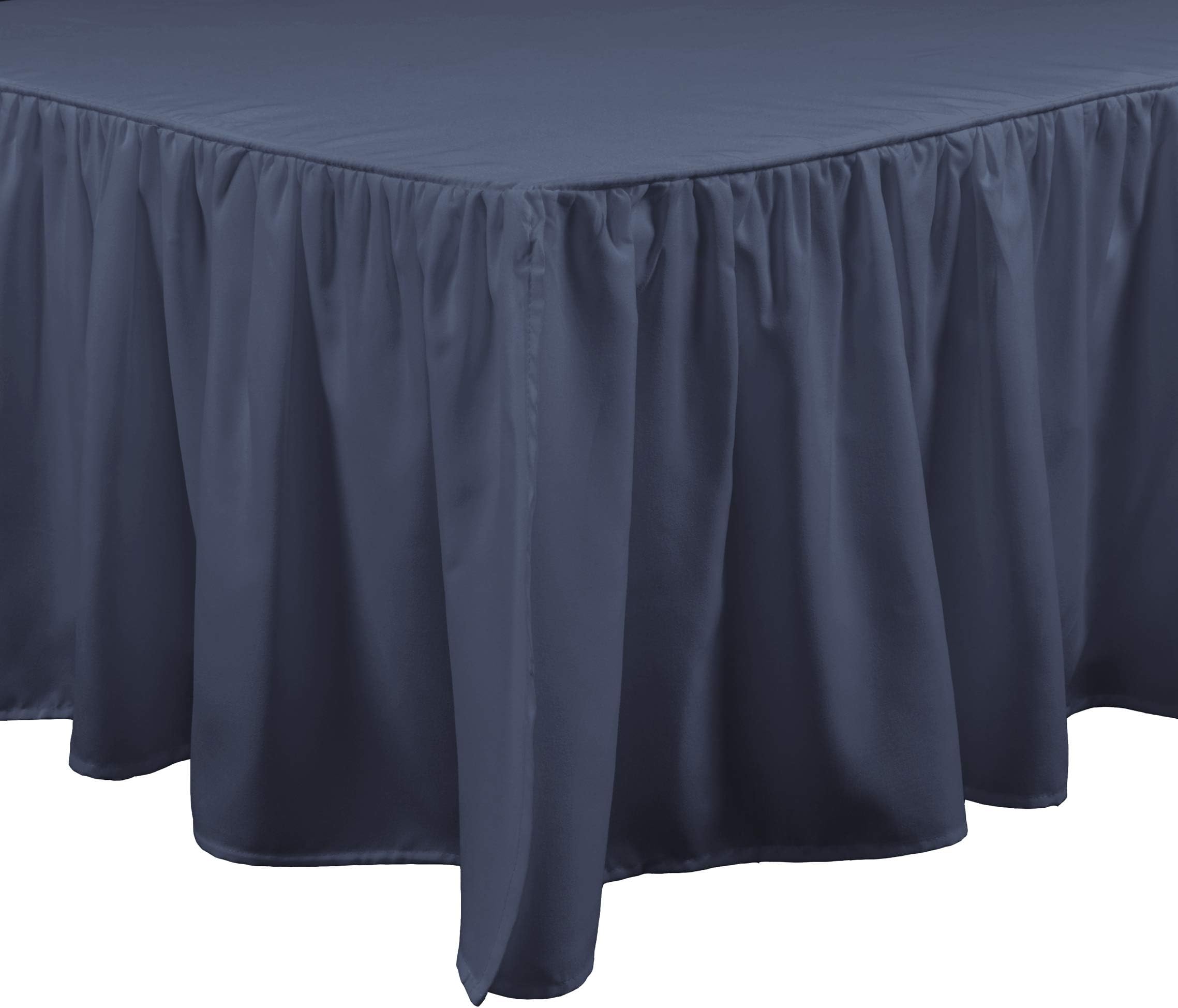 Brielle Home Stream Essentials Bed Skirt, King, Indigo Blue
