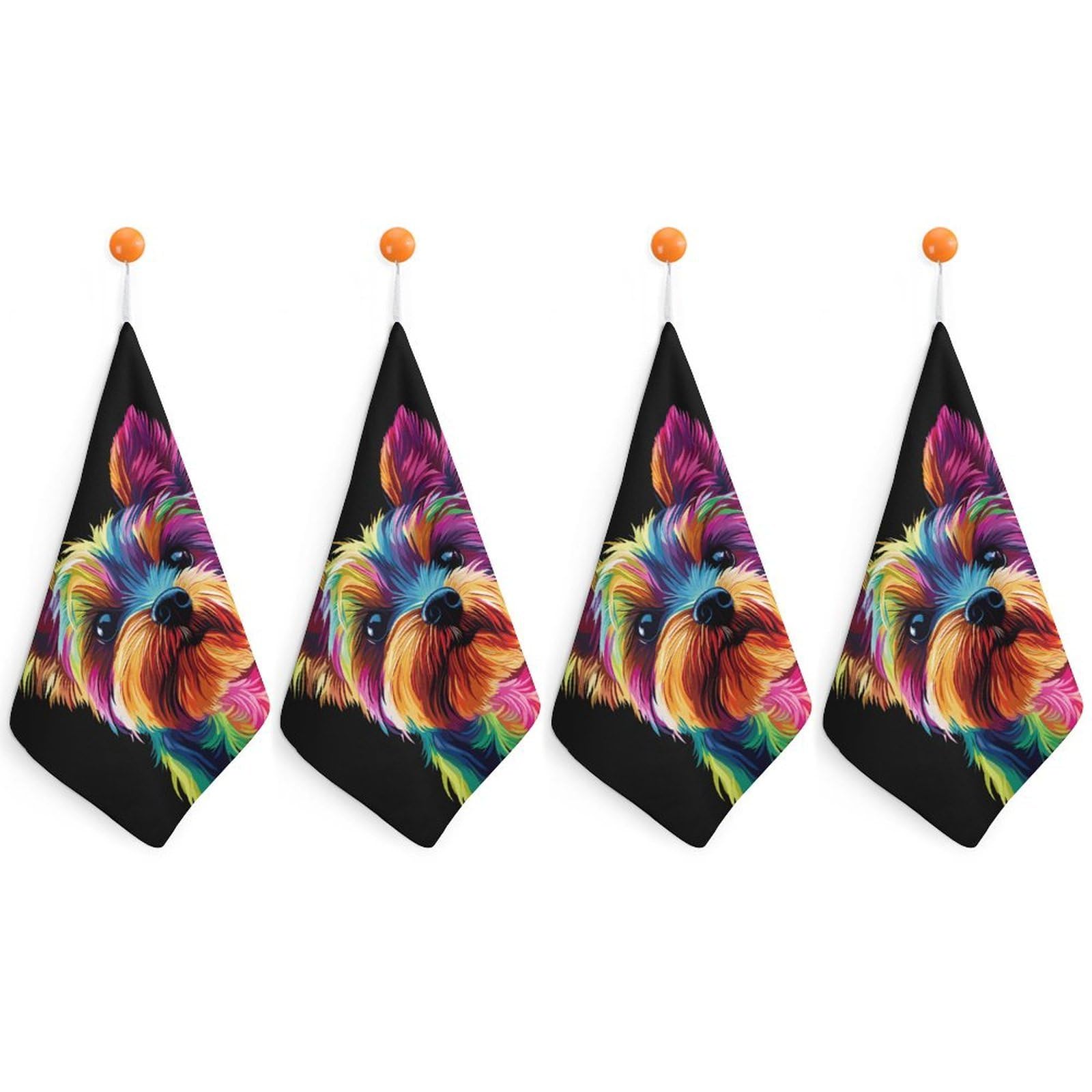TXFBTRFSA Yorkshire Terrier Hand Towels with Hanging Loop Kitchen Towel Handkerchiefs Cleaning Cloths