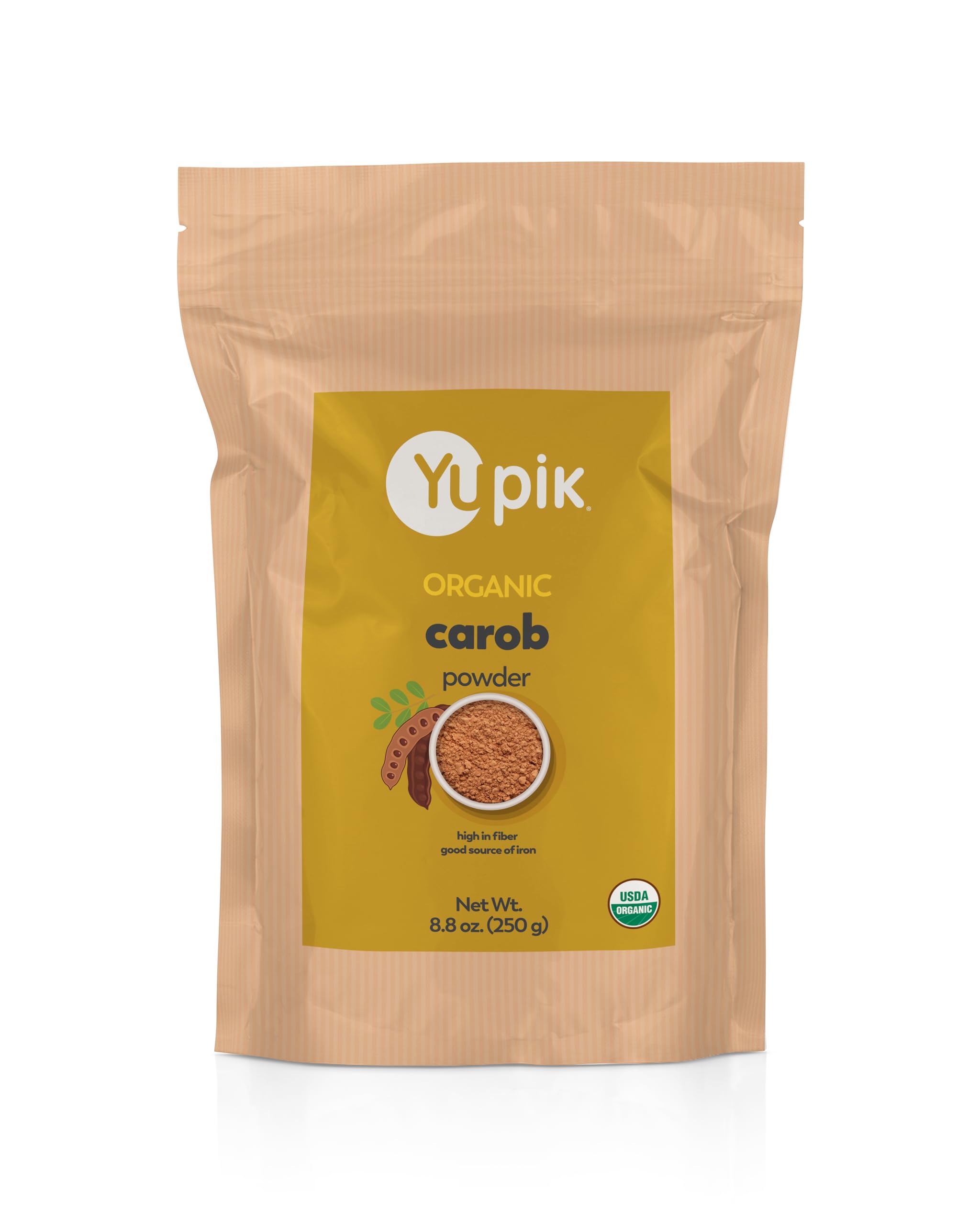 Yupik Organic Roasted Carob Powder Superfood, 8.8 Ounce, Non-GMO, Vegan, Gluten-Free (Pack of 1)USDA Organic
