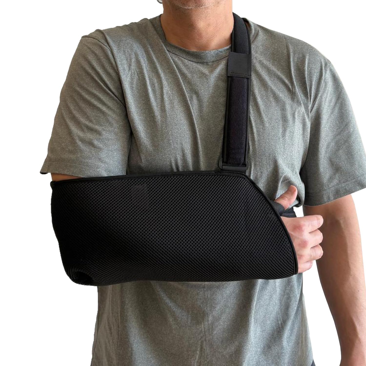 Écharpe Immobilisatrice Réglable pour Bras (Medium) | Sangle antirotation, bilatérale, épaule, respirante, noir