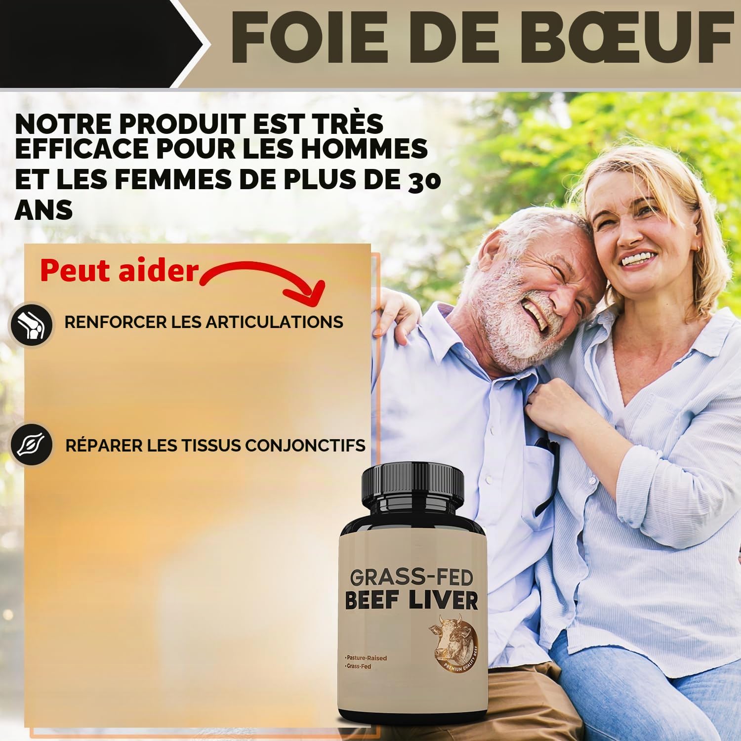Complexe de foie de bœuf nourri à l'herbe | Riche en nutriments nécessaires aux organes internes humains | Aide votre corps à rester fort