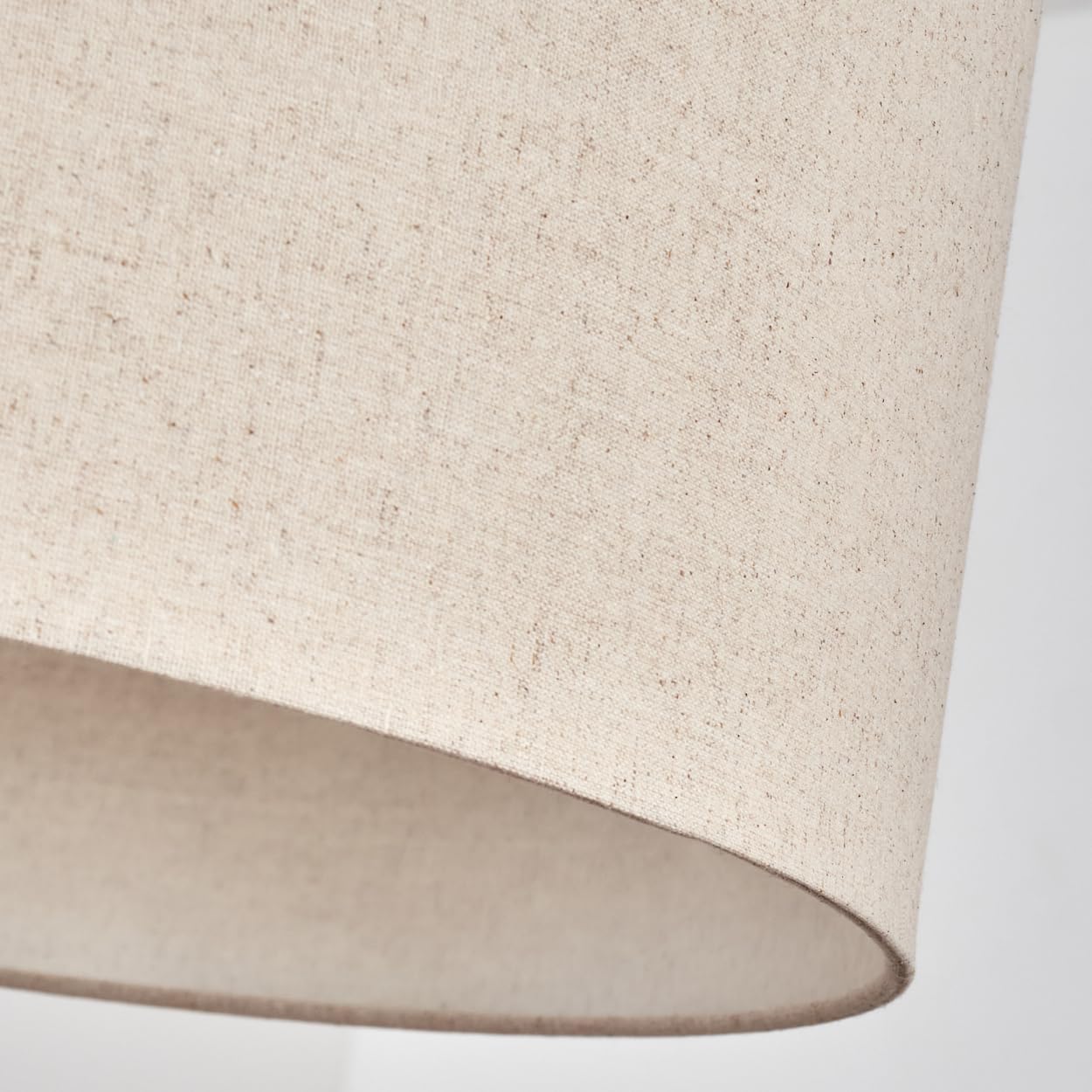 HOFSTEIN Hängeleuchte Flemming, Hängelampe aus Metall/Stoff in Schwarz/Beige/Weiß, moderne Pendelleuchte im modernen Design (Ø 50 cm), E27, Höhe max. 157 cm, Esszimmer, Wohnzimmer, Küche, Flur