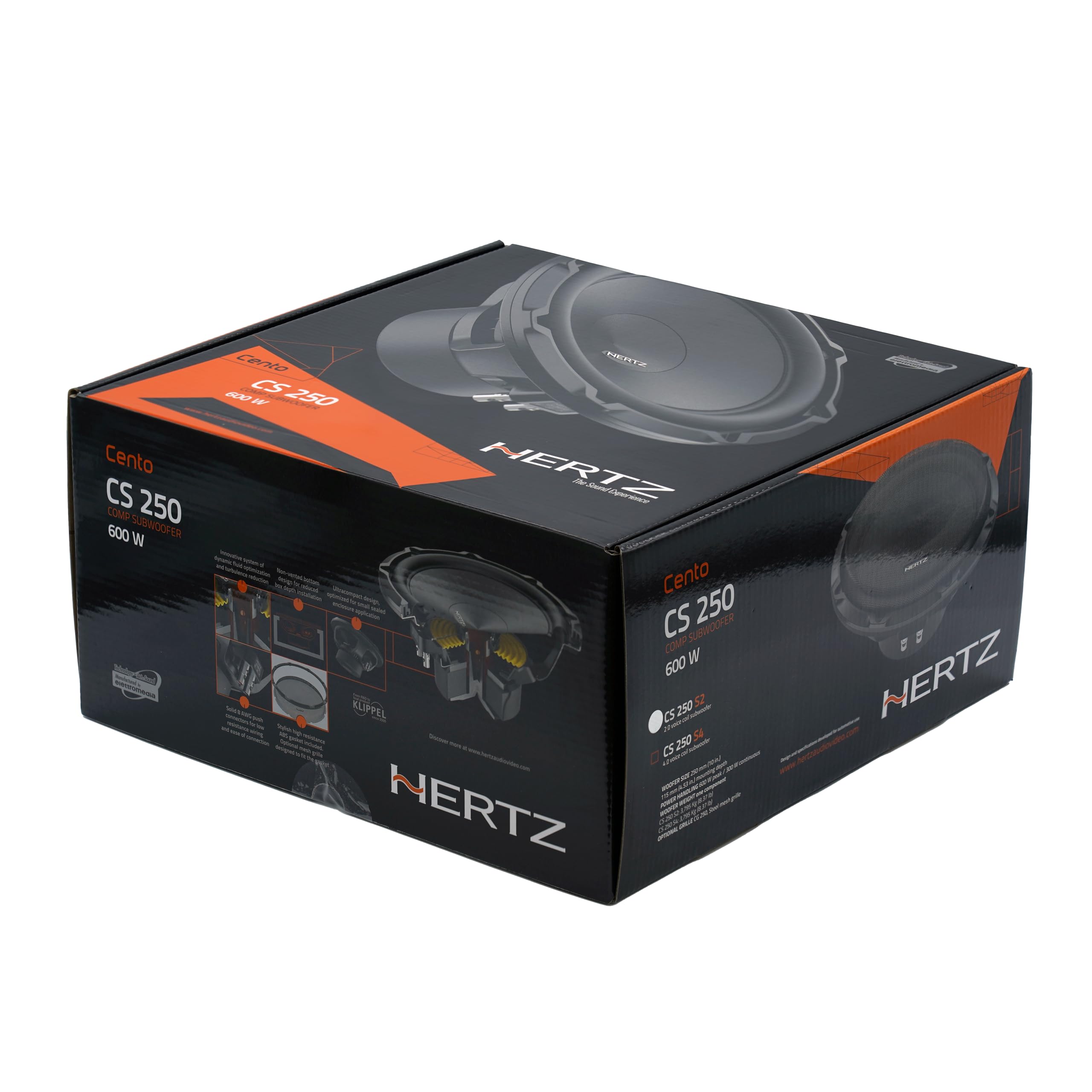 Hertz CS 250 S2 – Subwoofer per auto da 250mm 2 Ohm, 600W, Potenza e precisione per bassi profondi e definiti