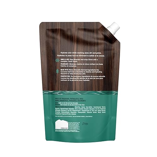 Miniatura 9 de Every Man Jack Amber + Sandalwood - Bolsa de repuesto para lavado corporal para hombre, limpia, nutre e hidrata la piel, ingredientes derivados de