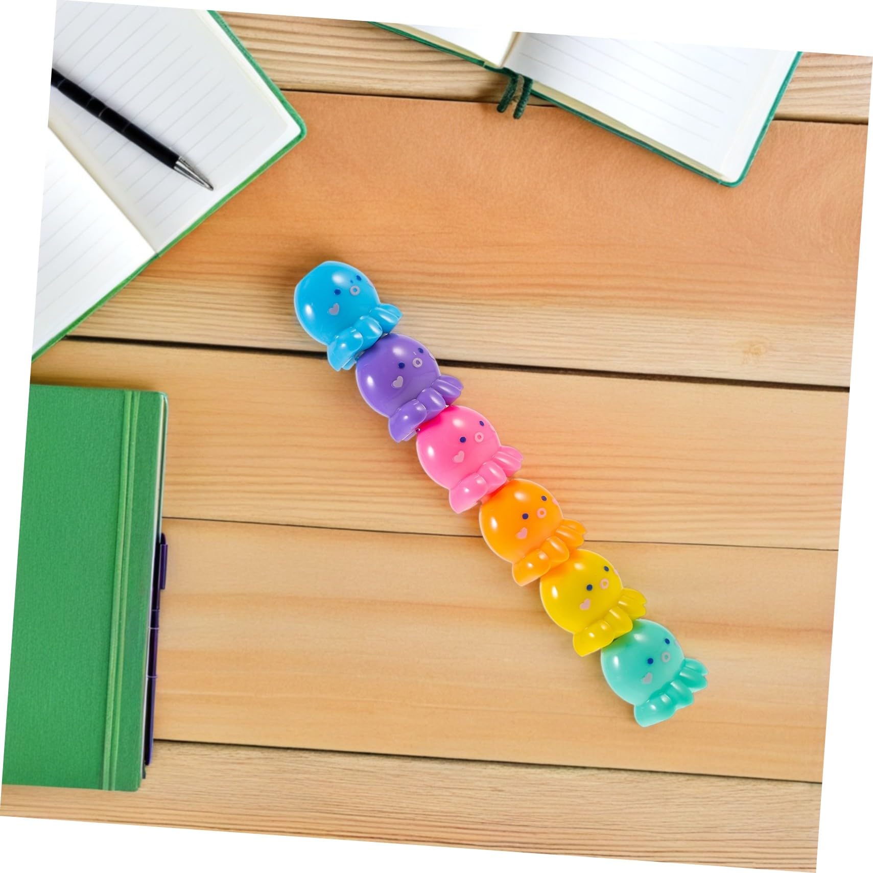 Uonlytech 2 Set Evidenziatori Fluorescenti Polpo Impilabili Penne Colorate Mini per Studenti e Progetti Creativi Scrittura Materiale Cancelleria per Pittura DIY