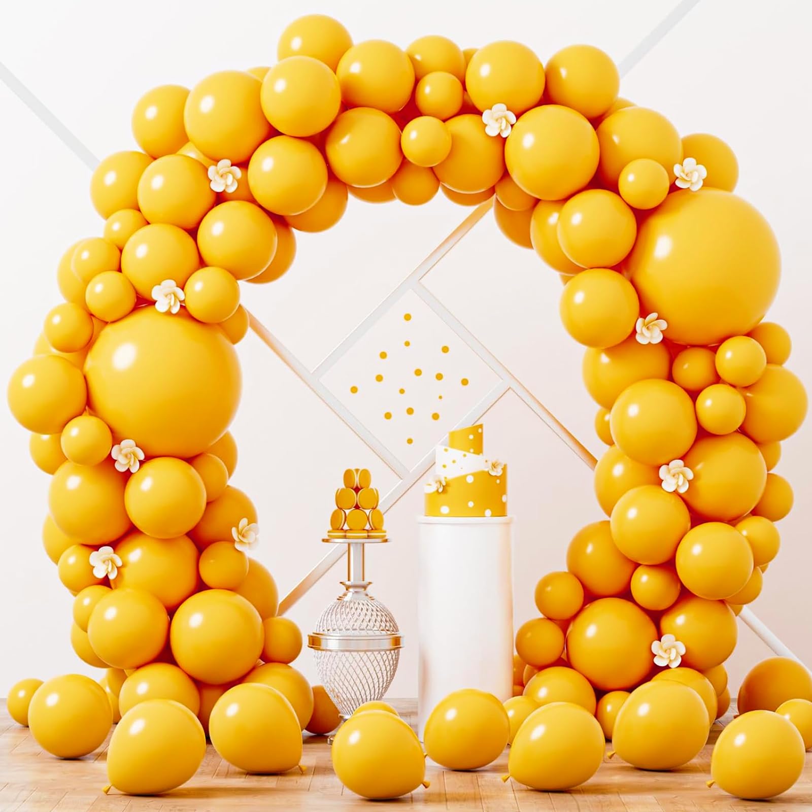 Voircoloria 90pcs Lemon Yellow Balloons Garland Arch Kit, 18 12 10 5 Inch