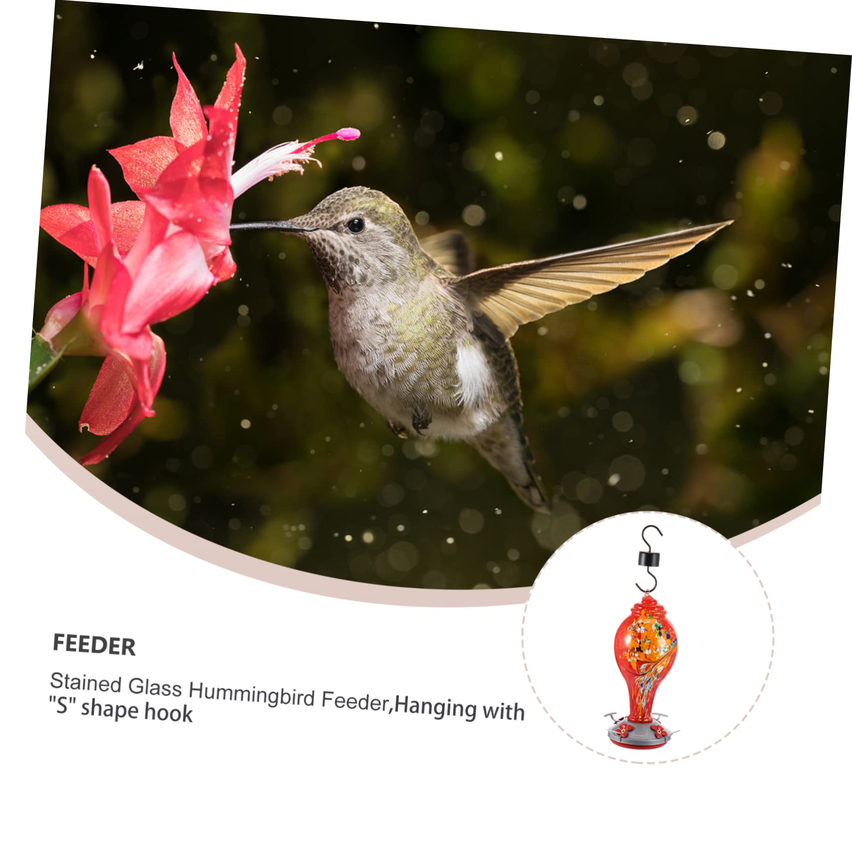 VANZACK Comedero De Gran Capacidad con Diseño Exquisito para Atraer Colibríes para La Familia De