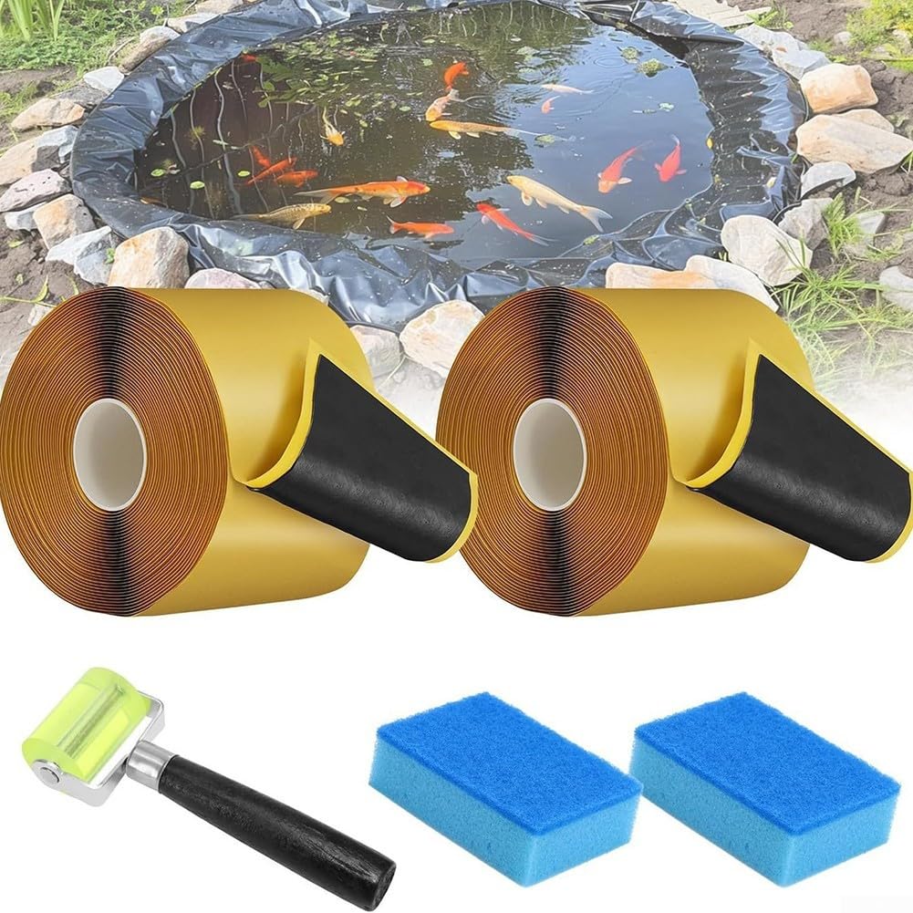 Nastro biadesivo per stagno, impermeabile, con rullo e spon, per riparazione e installazione di rivestimenti per piscine