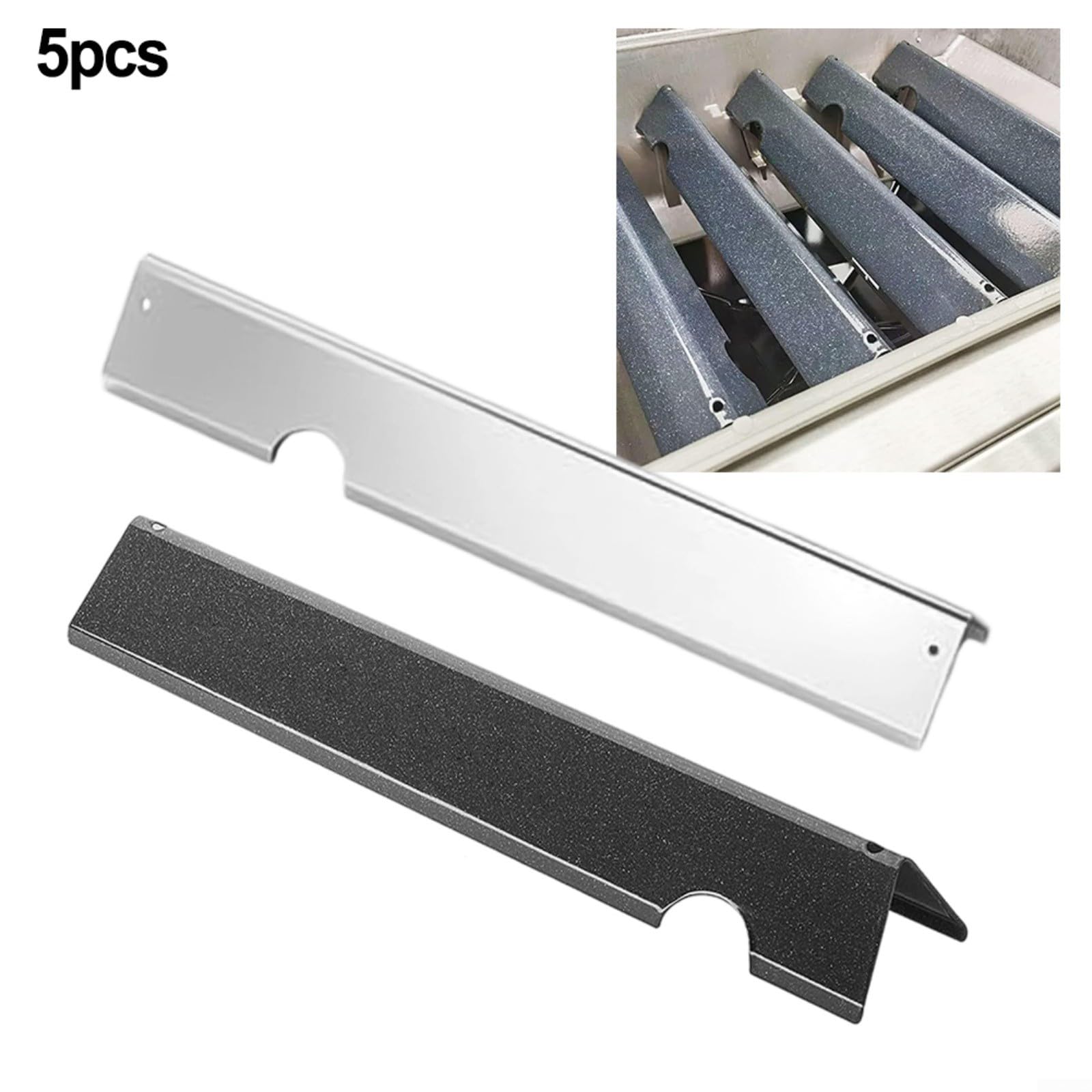 5 Pezzi 17 1/8" per Acciaio Inox per Flavorizer per Bar II Serie 300 Griglie a Gas per Parte di Ricambio 66032 66795 66040 E-310 S-335 (argento)