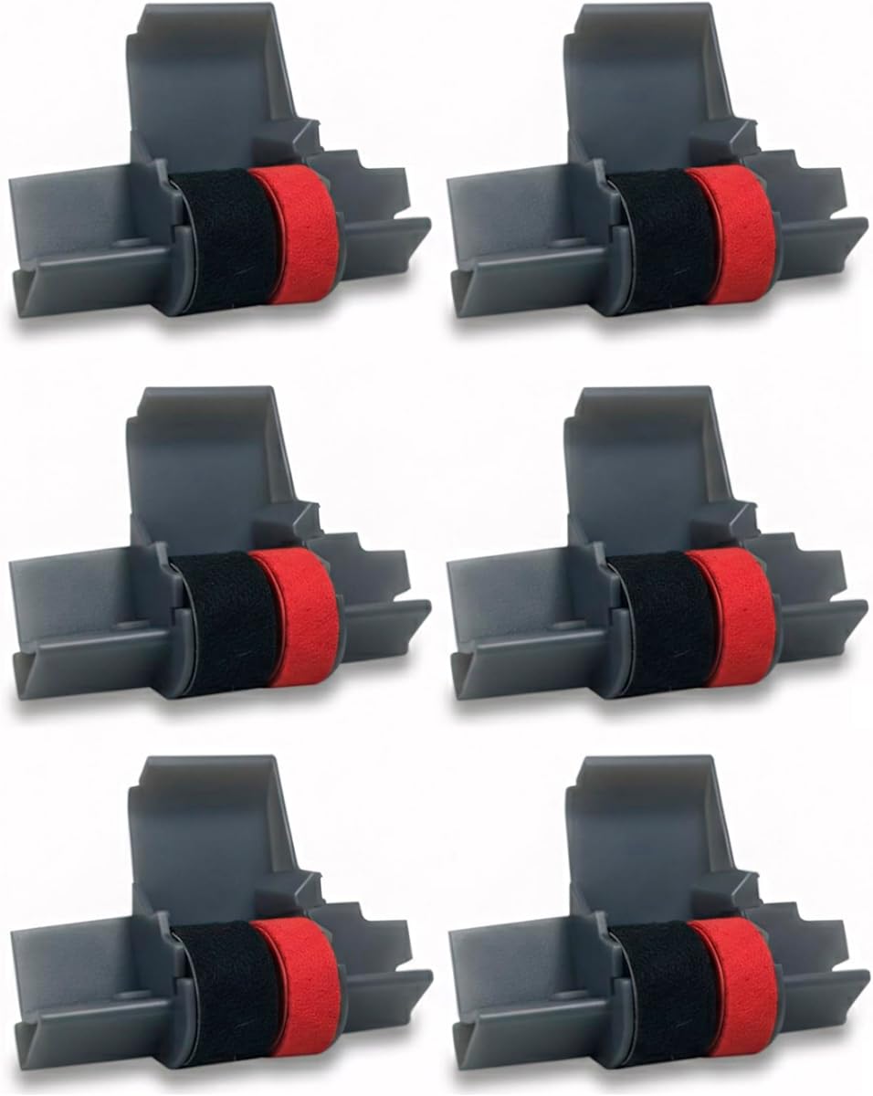 IR-40T x [6 Pack] Black and Red Ink Roller Ribbon Cartridge Replacement IR40TCompatible with Canon P23-DH V, Casio HR-100TM, HR-150TM, Sharp EL-1750V, EL-1801V, Citizen CP-13 Calculator (6 Pack)