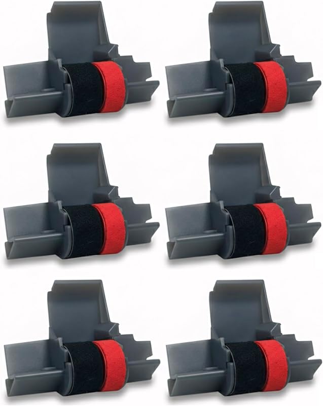 IR-40T x [6 Pack] Black and Red Ink Roller Ribbon Cartridge Replacement IR40TCompatible with Canon P23-DH V, Casio HR-100TM, HR-150TM, Sharp EL-1750V, EL-1801V, Citizen CP-13 Calculator (6 Pack)