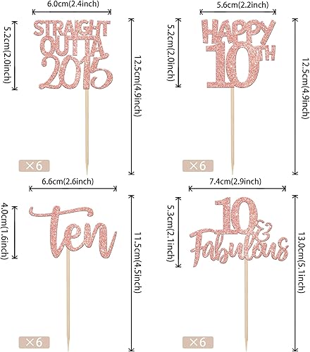 Miniatura 9 de Paquete de 24 adornos para cupcakes Straight Outta 1983 con purpurina para cuarenta y 40 años, decoraciones para pasteles de cumpleaños de 40 años,