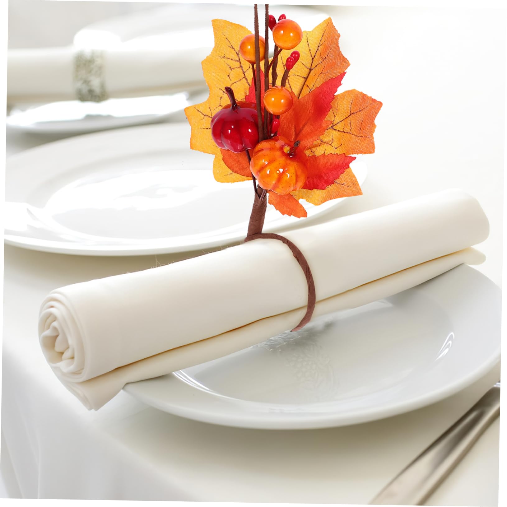 Herbst-serviettenringe-Set 12 Serviettenhalter in Ahornblatt- für Thanksgiving