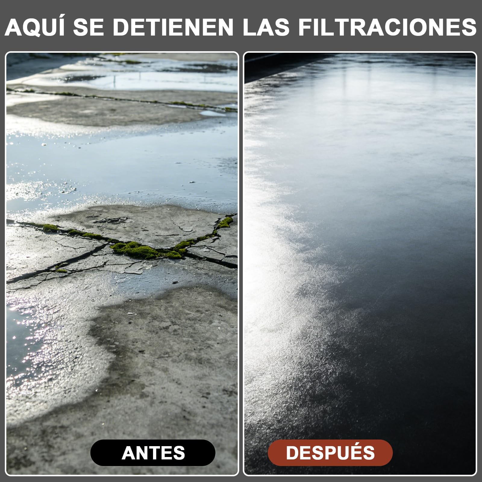 Caucho líquido impermeabilizante 1 L negro – membrana elástica sin imprimación para tejados, revestimiento impermeable para terrazas, canalones, hormigón, madera y metal