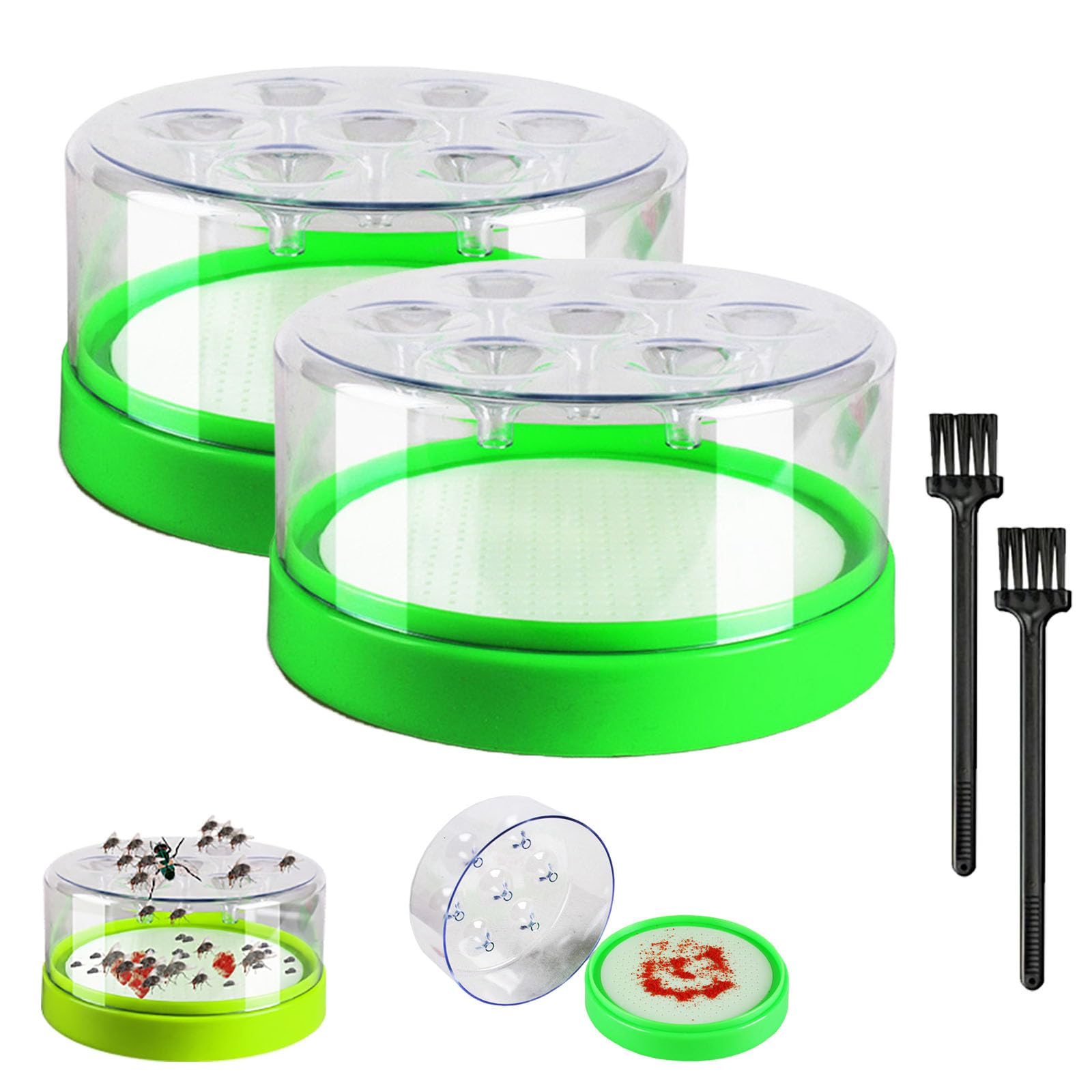 Reusable Non-Electric Fly Trap, One-Way Funnel Fruit Fly Catcher (2pcs)
