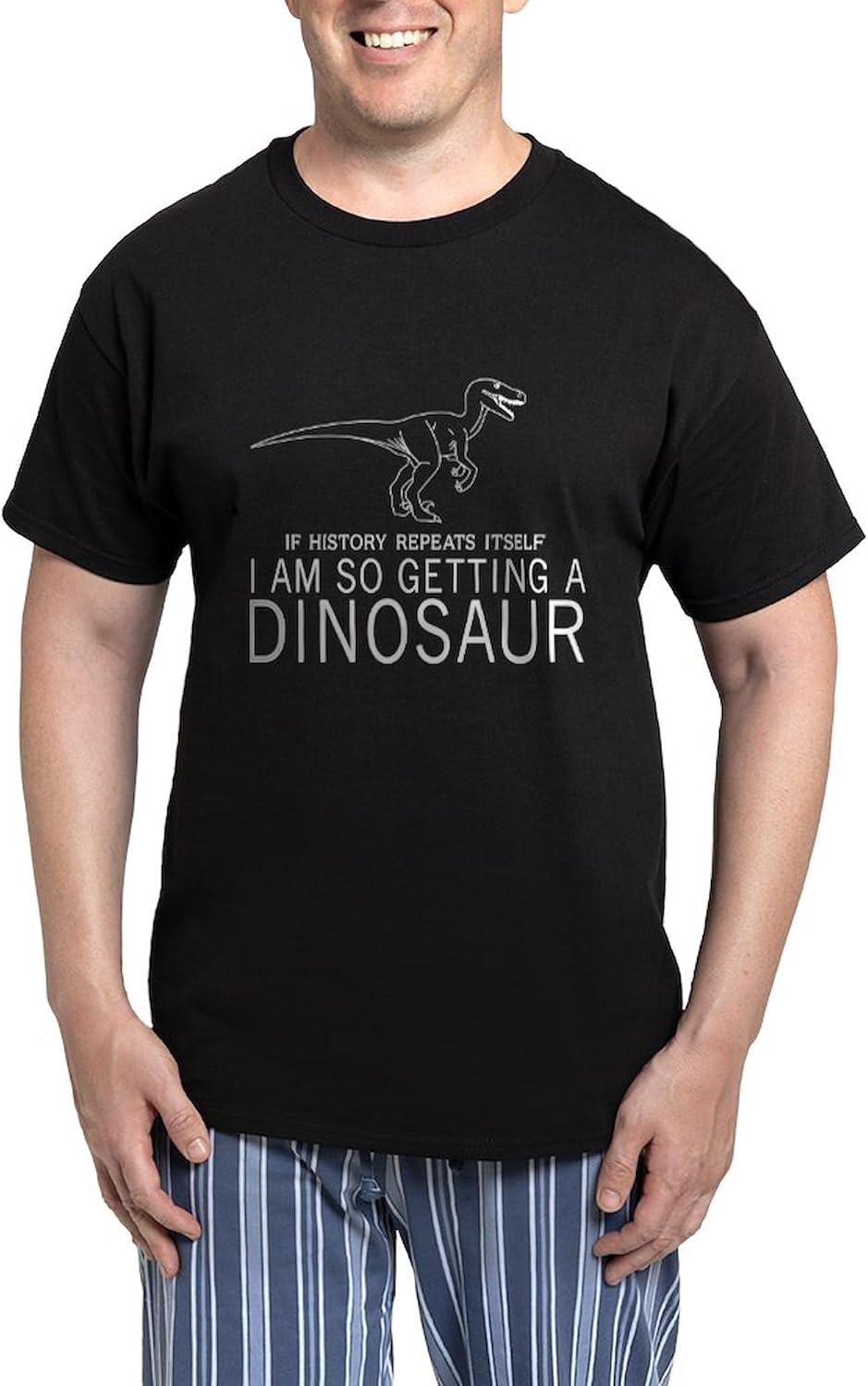 CafePress History Repeats Dinosaur Pajamas Novelty Men's Pajama Set, Comfortable PJ Sleepwear
