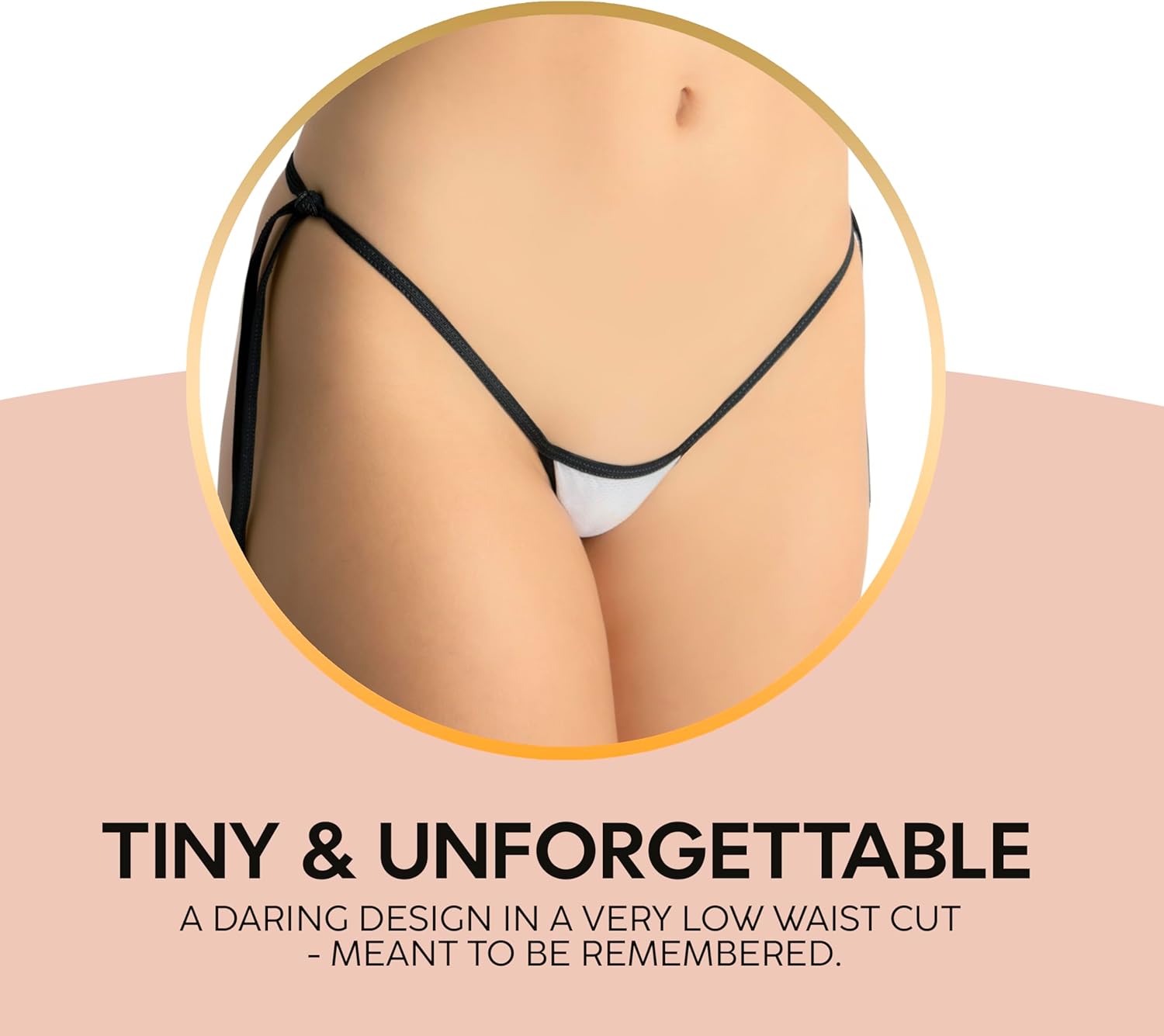 Micro Tie Thong for Women, Adjustable Tie Straps on Both Sides, Ultra Low Rise, Fun and Bold Minimal Panty - Image 2