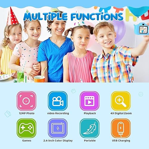 Miniatura 6 de Cámara digital HD mejorada para niños pequeños, juguetes de cámara para niños de 5 años, regalos de cumpleaños de Navidad para niños de 3, 4, 5, 6,