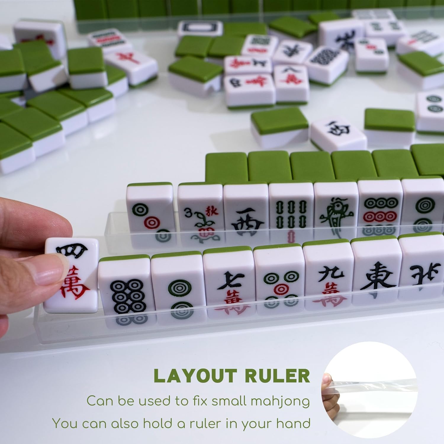 Mini Chinese Mahjong Set - 144pcs Traditional Travel Game with Case, Portable Small Mahjong for Beginners - Travel Mahjong Set (0.94 × 0.67 × 0.47)