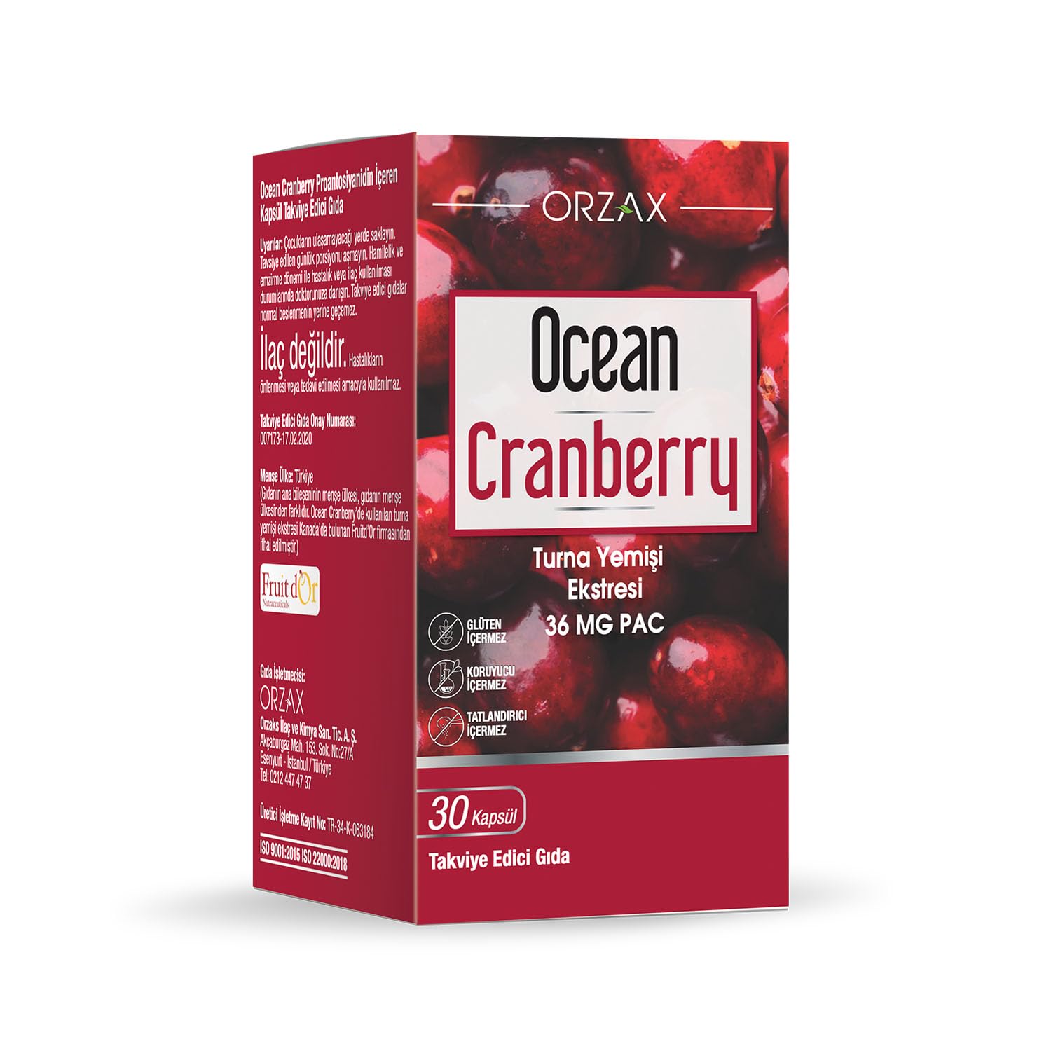 Ocean Cranberry Takviye Edici Gıda 30 Kapsül