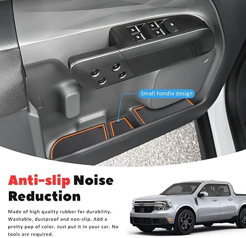 Miniatura 4 de Auovo Soporte para tazas compatible con accesorios Ford Maverick 2022 2023 2024 2025 para consola central, forros para bolsillo de puerta, 20 piezas