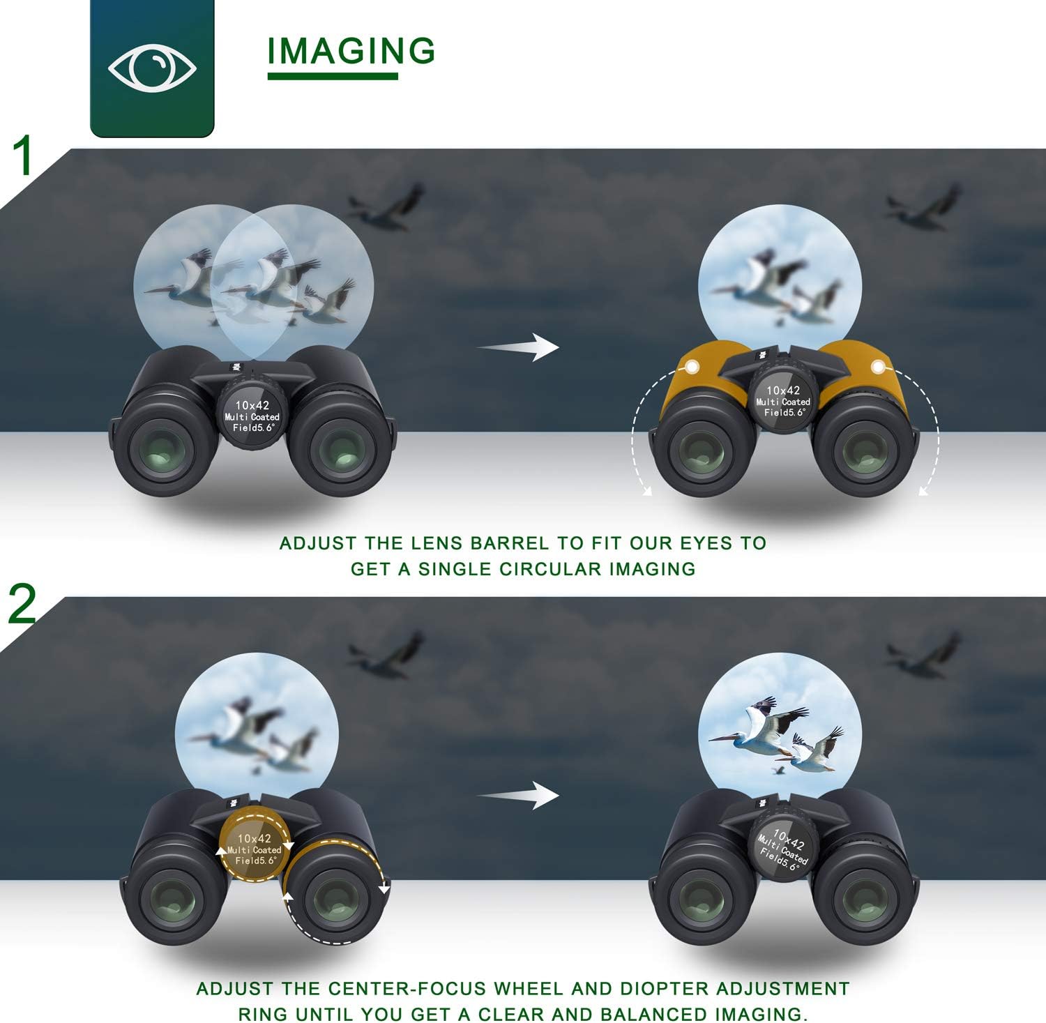 Flаѕh Dеаlѕ - 70% оƒƒ Binoculars for Adults 10x42 BAK-4 Roof Prism FMC Lens, HD Compact Durable Binoculars for Birdwatching Hunting Hiking and Traveling with Carrying Bag and Strap RIVMOUNT