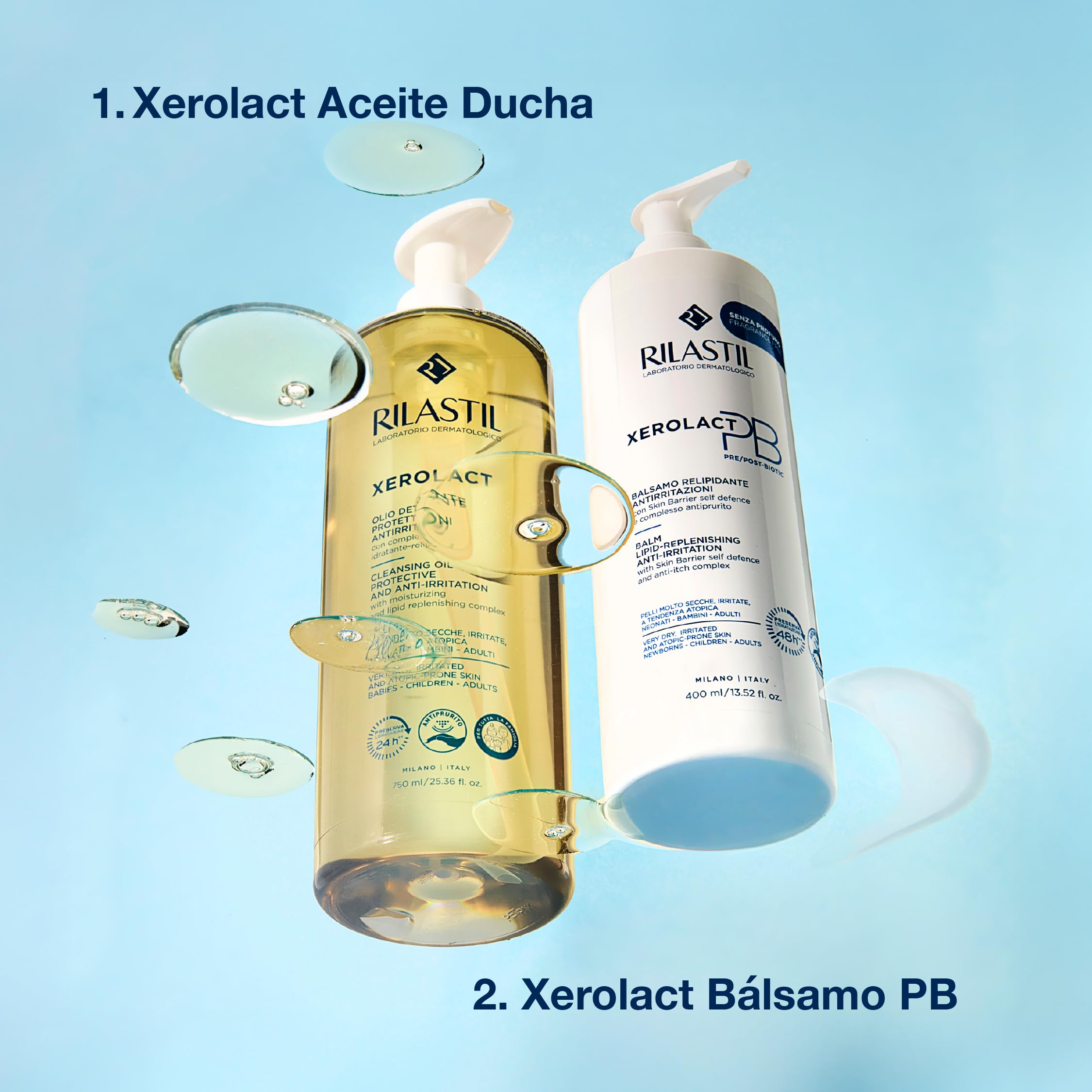 Rilastil Xerolact ochronny olejek oczyszczający do twarzy i ciała przeciw podrażnieniom, 1000 ml