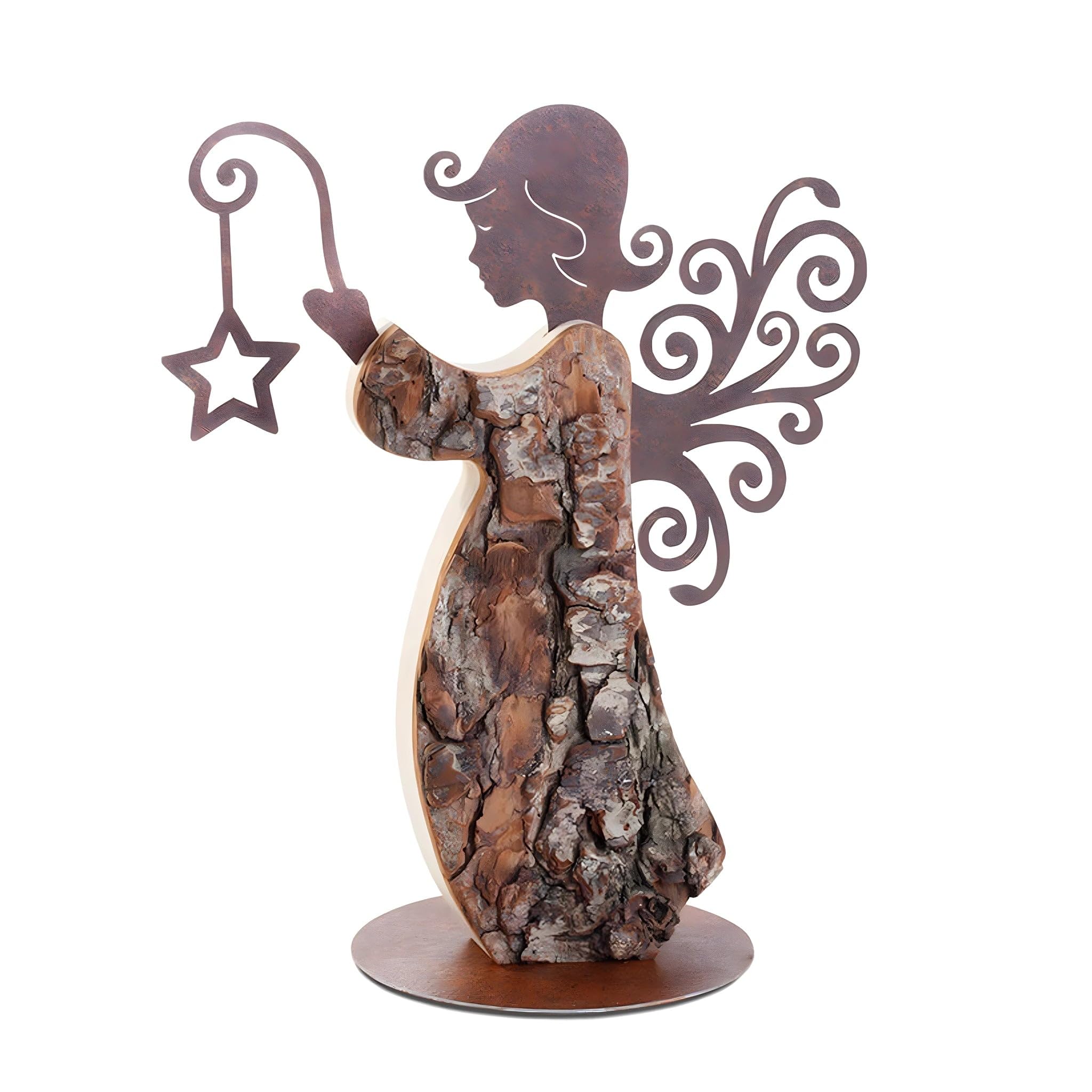 Dolfi Angel Ornament 25 cm 25 cm | Natural Wood in Val Gardena | Nativity Figure