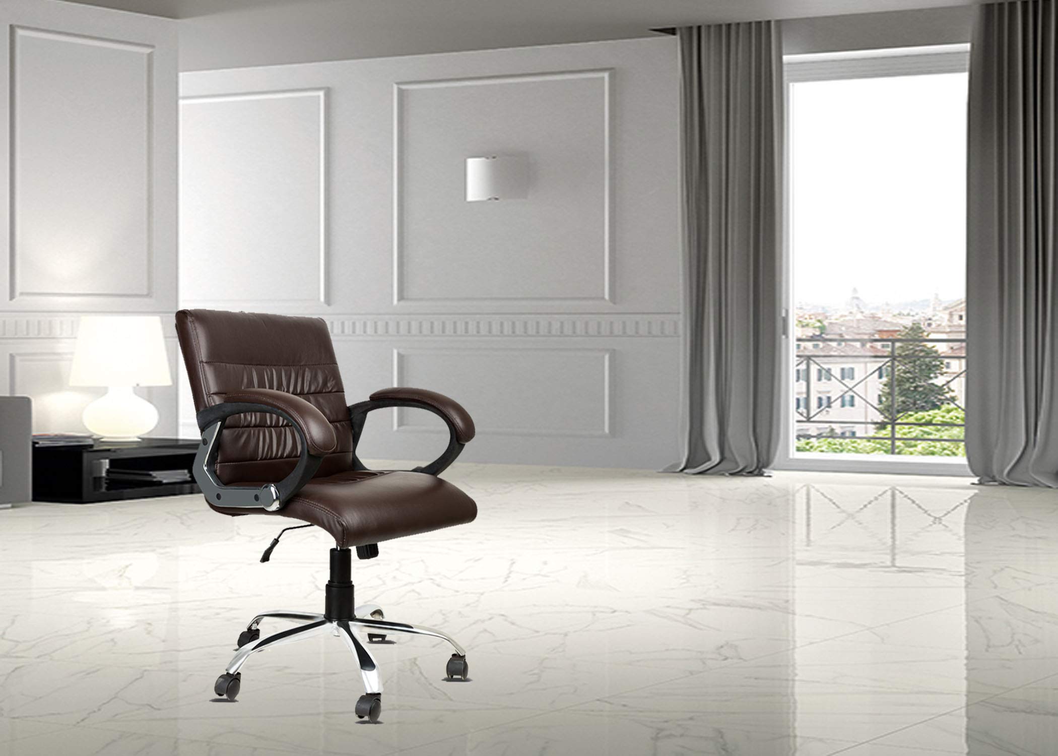 DZYN Furnitures Newton in Brown Leatherette Office Conference Chair