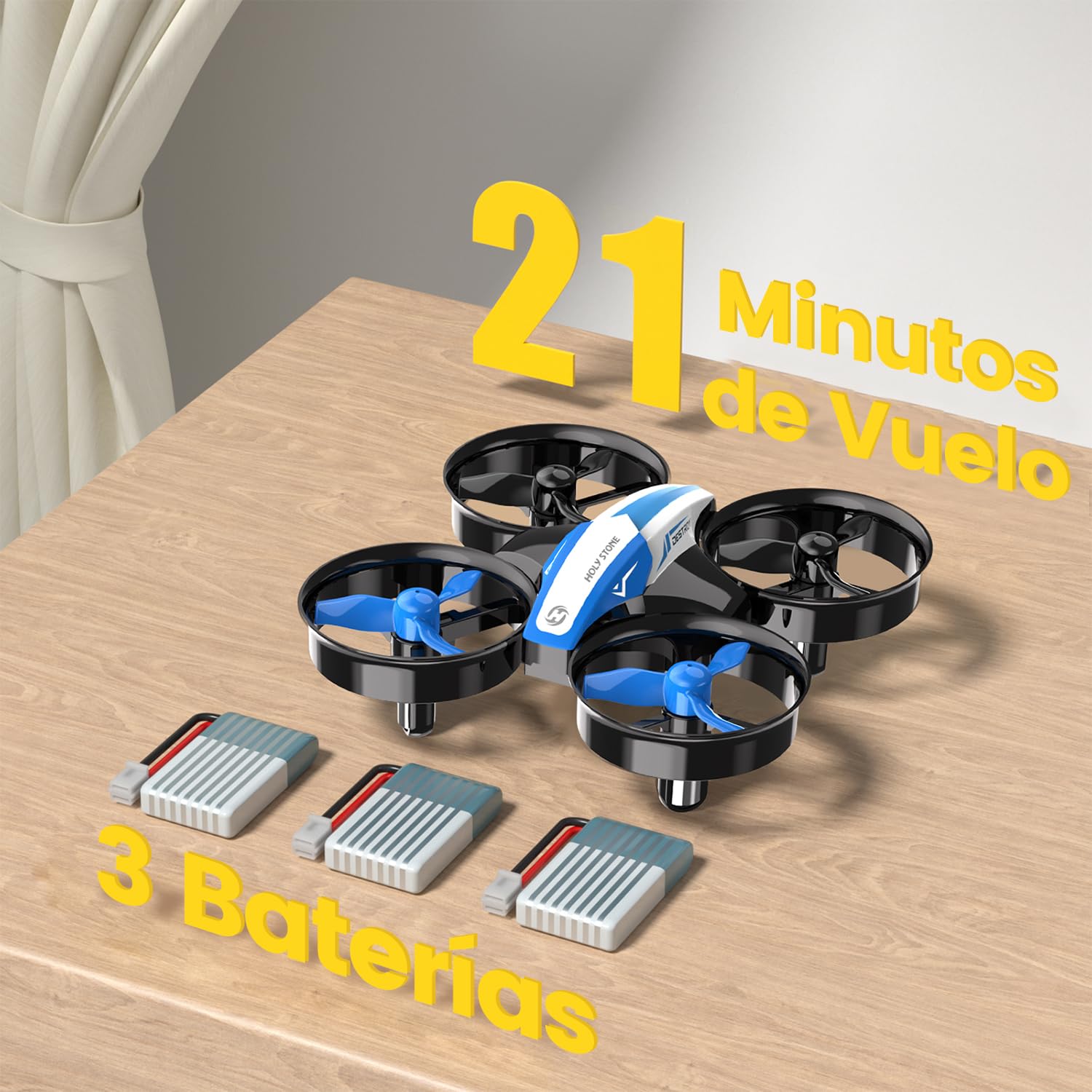 Holy Stone HS210 Mini Drone para Niños y Principiantes RC Nano Quadcopter con Auto Hovering, 3D Flip, 3 Baterías, Azul