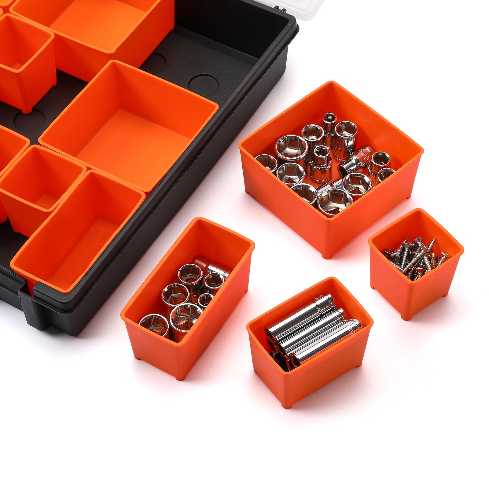 2 scatole multiuso per attrezzi, organizer professionale con 22 scomparti per bidoni, organizer per scatole per hardware, viti, bulloni, dadi, chiodi, strumenti, arti