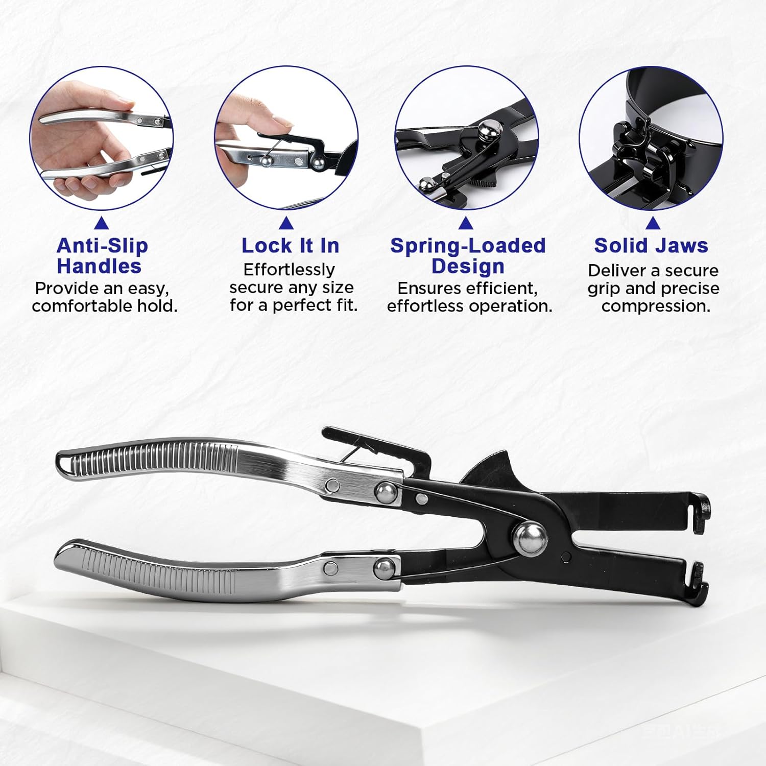 Piston Ring Compressor Tool，Engine Piston Ring Compressor Set with 7Pcs Piston Rings (2-7/8" - 4-5/8") and Adjustable Installer Pliers for Truck Motorcycle Car Installation and Removal Kit