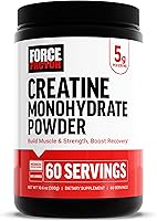 Vista 1 de Force Factor Polvo de Monohidrato de Creatina, Dosis de 5g Micronizada para Apoyar el Crecimiento Muscular, Fuerza, Recuperación, Salud Cognitiva