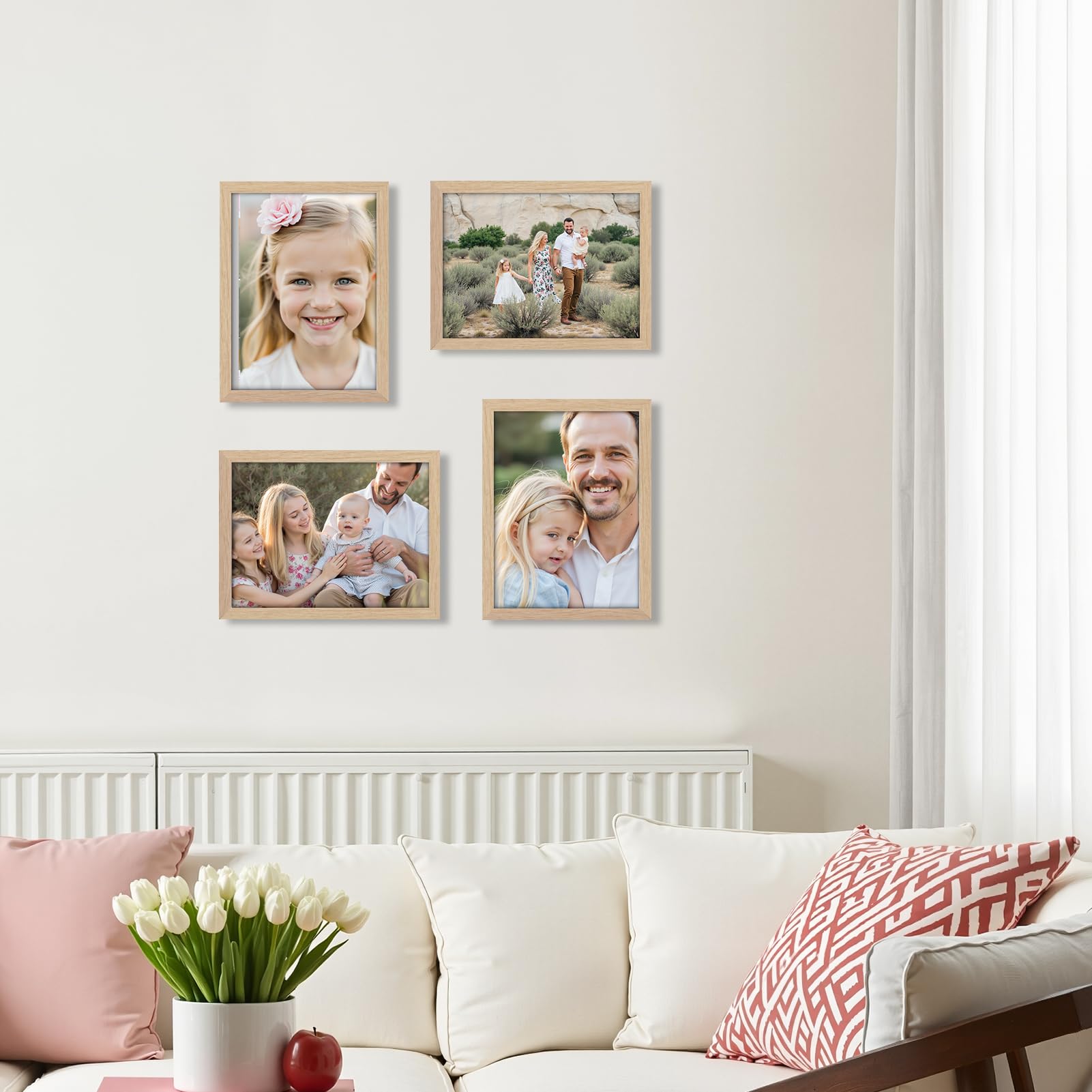 Ditwis 8x6 Photo Frame Wood Colour, Modern Natural Picture Frame for Living Room Bedroom and Office, Wall or Desk Display - Image 4