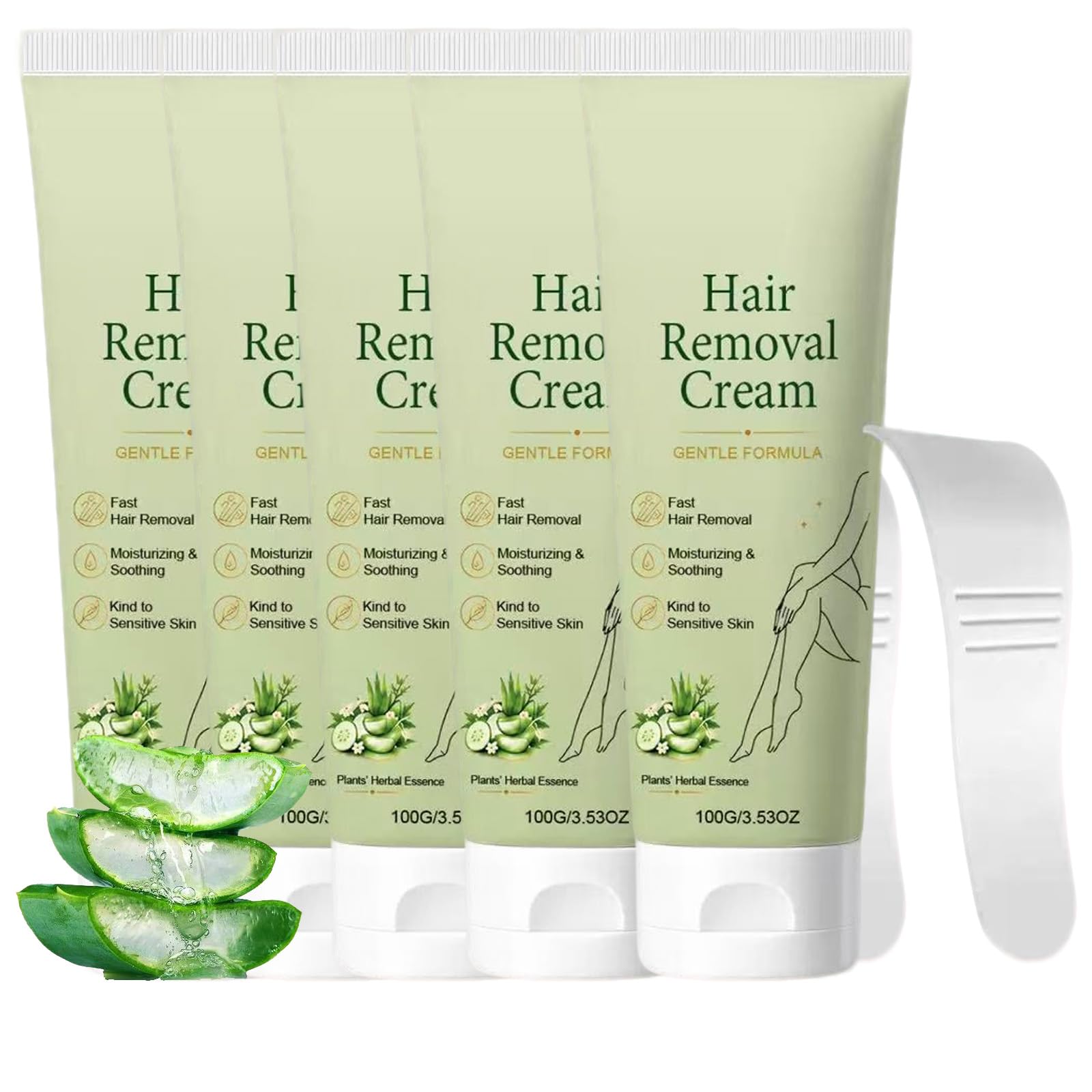 Crema depilatoria delicata e indolore per donne e uomini, crema depilatoria per pelli sensibili, cura del corpo confortevole per pelle, ascelle e linea bikini liscia (5PCS)