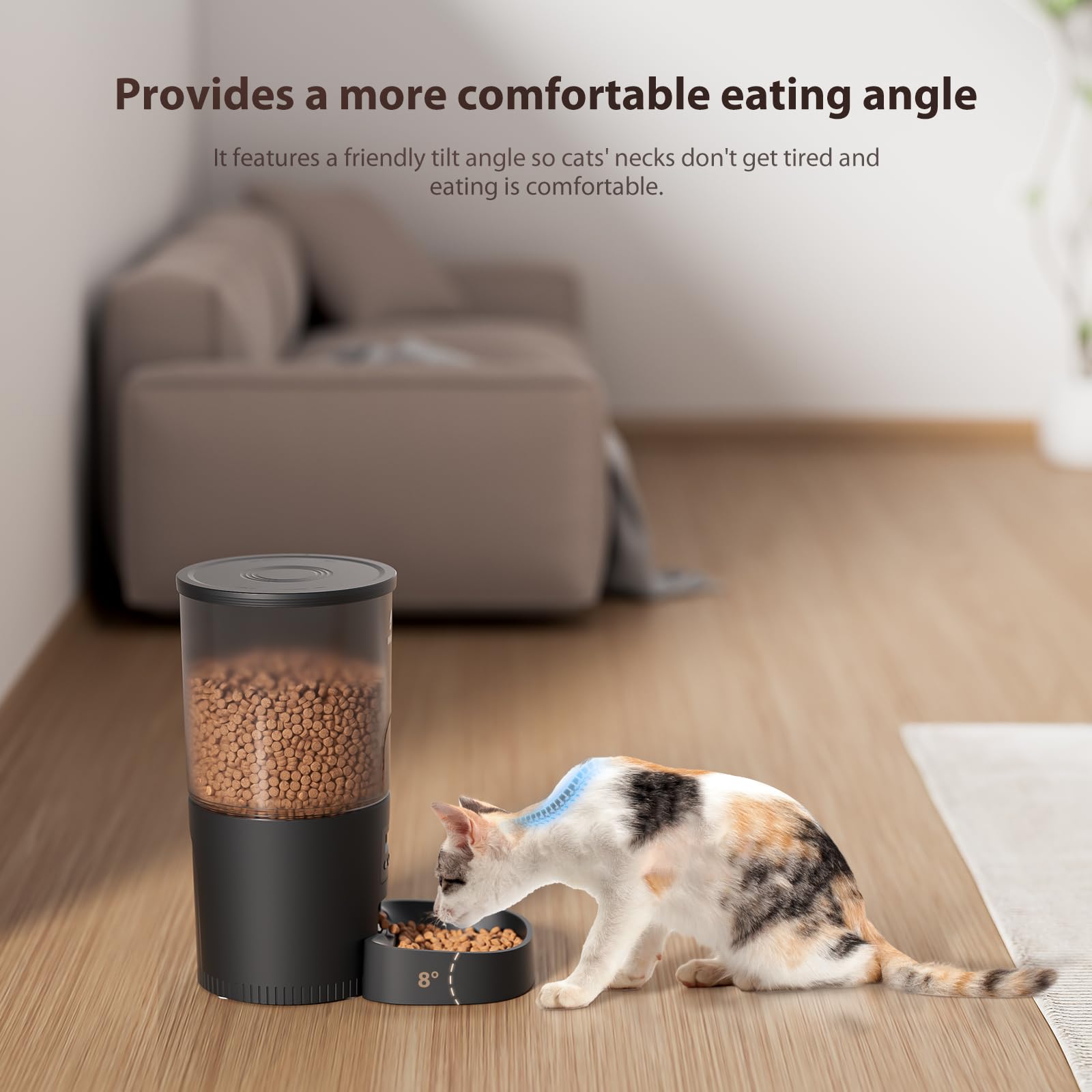 IMIPAW Automatic Cat Feeder, 5L Pet Dry Food Dispenser with Timed Programmable Portion Control, Dual Power Backup, with Desiccant Bag, 1-10 Meals, Easy Set Up, 10 Meals Per Day for Cats and Puppies view 8