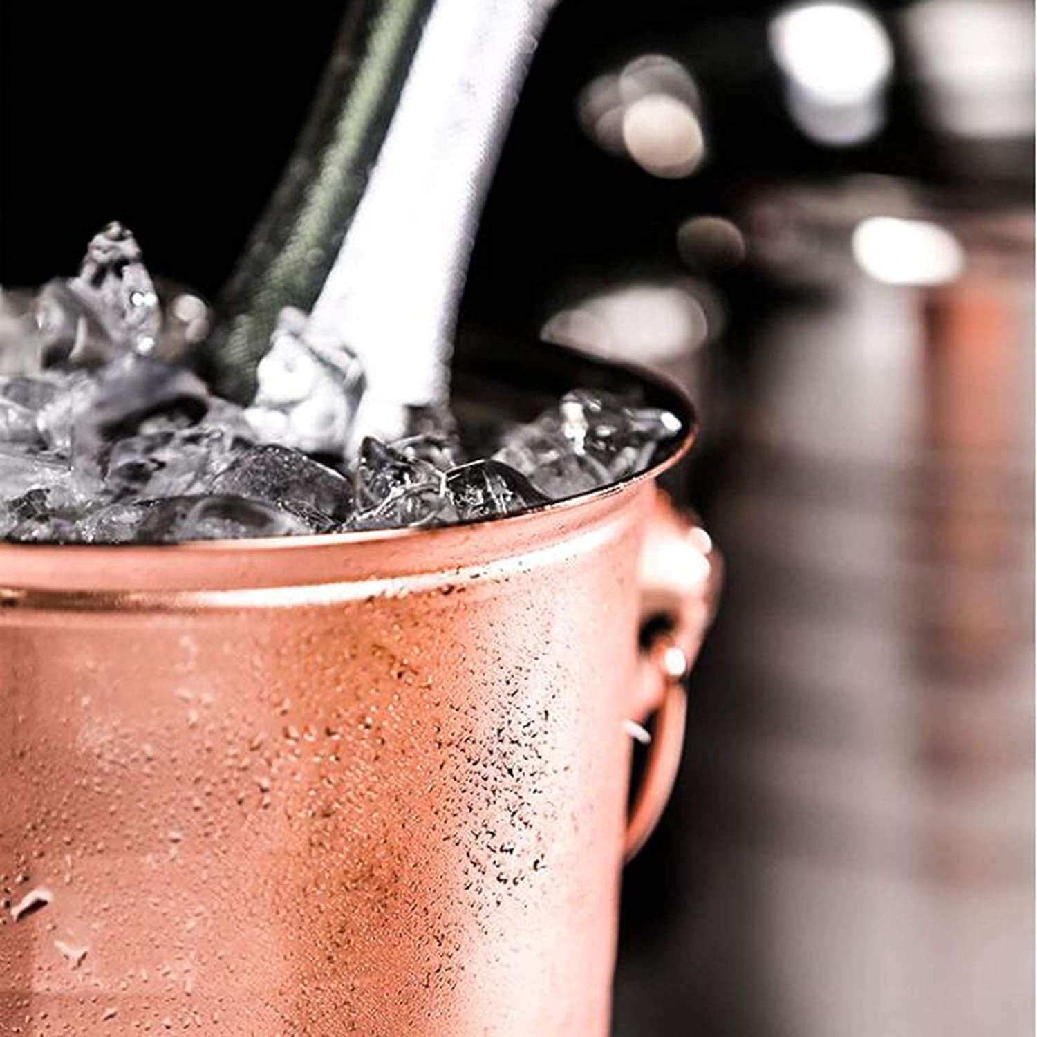 Cubo de Hielo, con Tapa y Pinzas para Hielo, Cubo de Hielo de Acero Inoxidable, Barril de Vino KTV, Cubo de Hielo para Vino