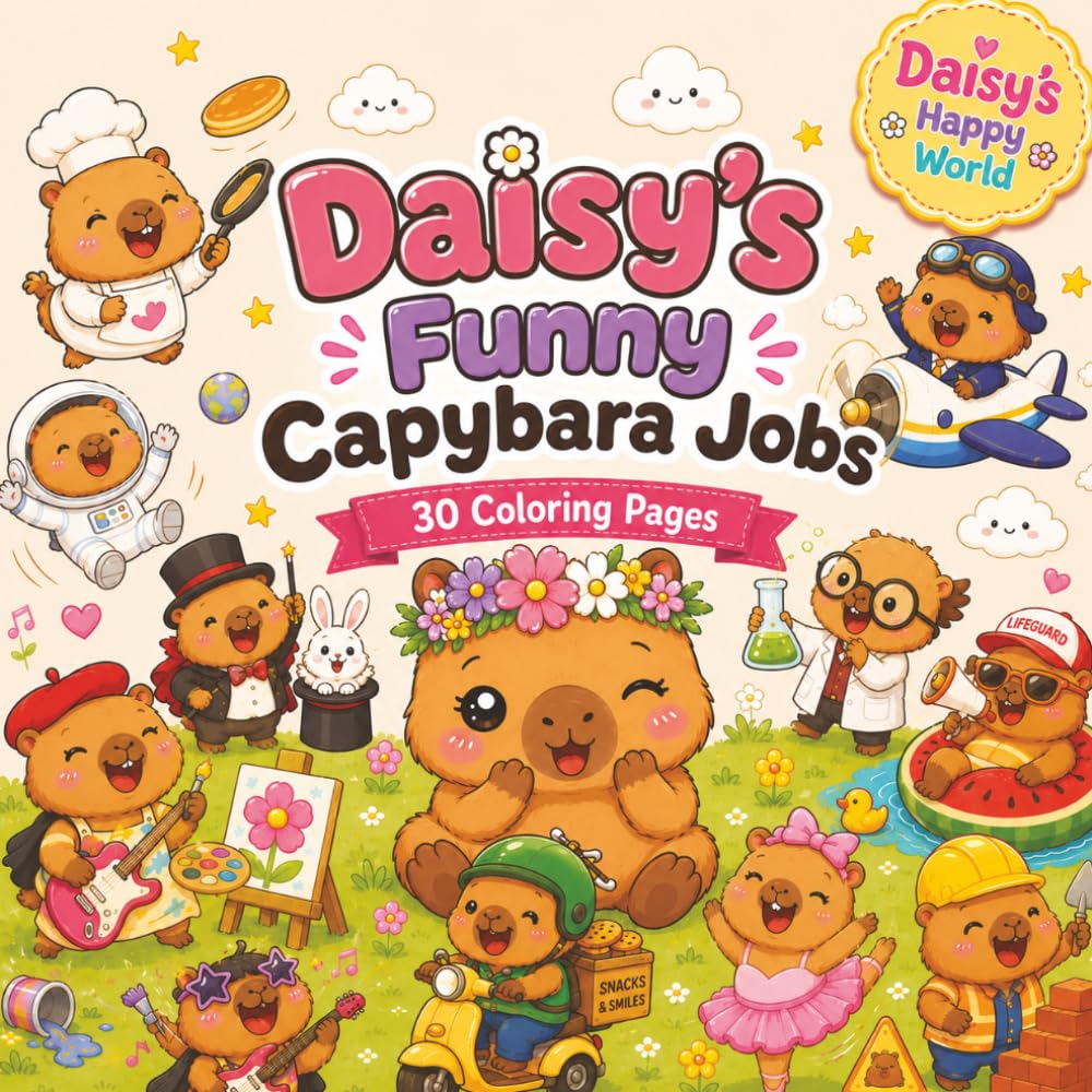 Daisy's Funny Capybara Jobs: Laugh, Color, and Explore Funny Capybara Careers (Daisy's Happy World)