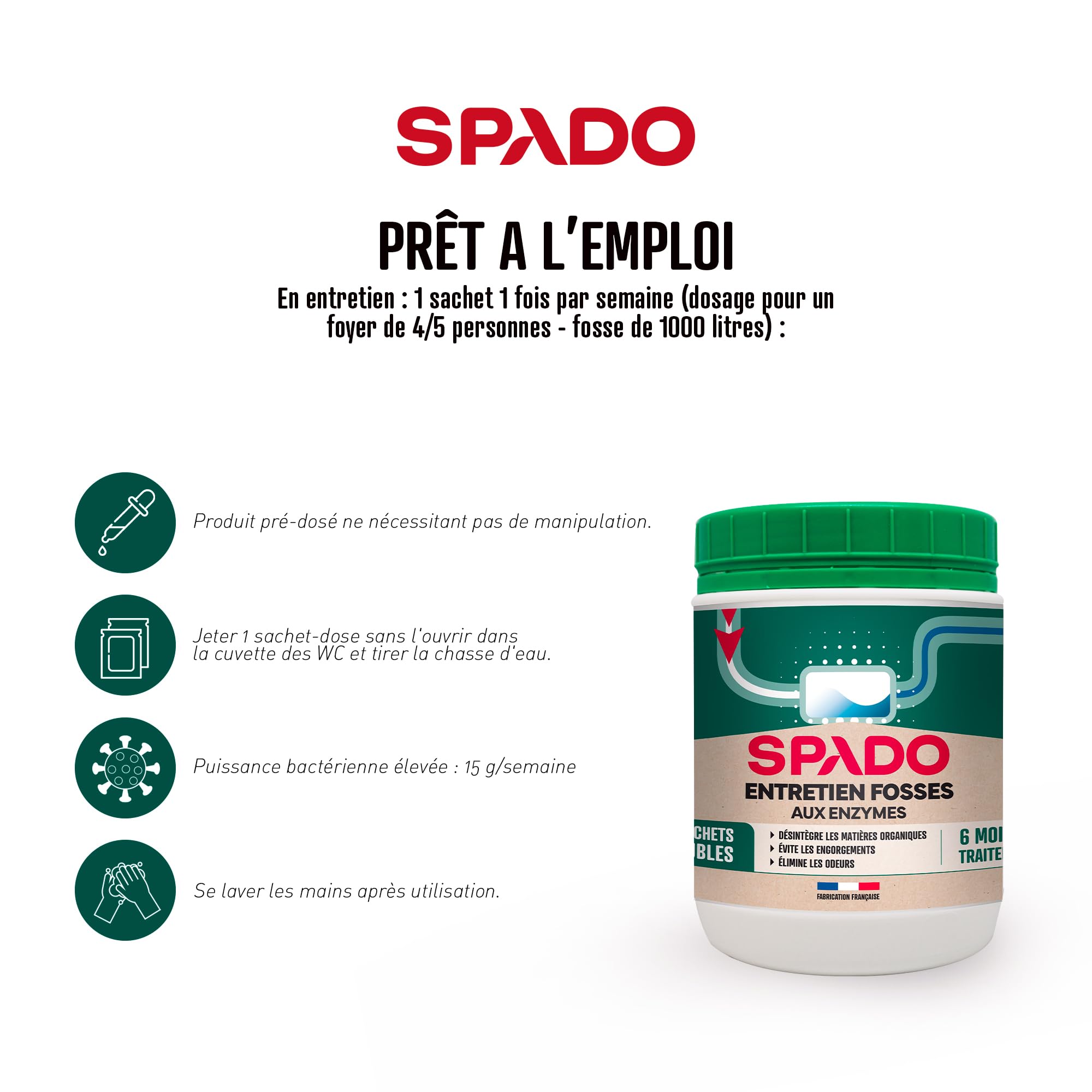 SPADO - Attivatore di fossa biologica, 24 dosi solubili, 24 flaconi