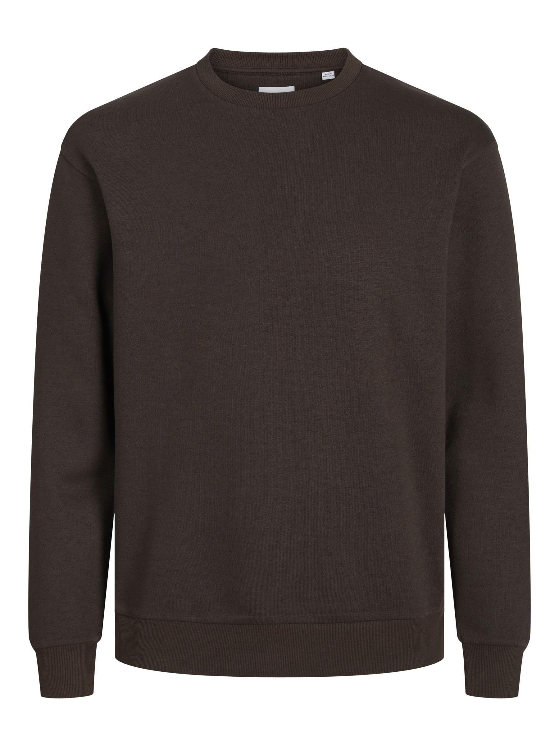 JACK & JONES Men's Jjebradley Sweat Crew Noos Sweater, Mulch, M