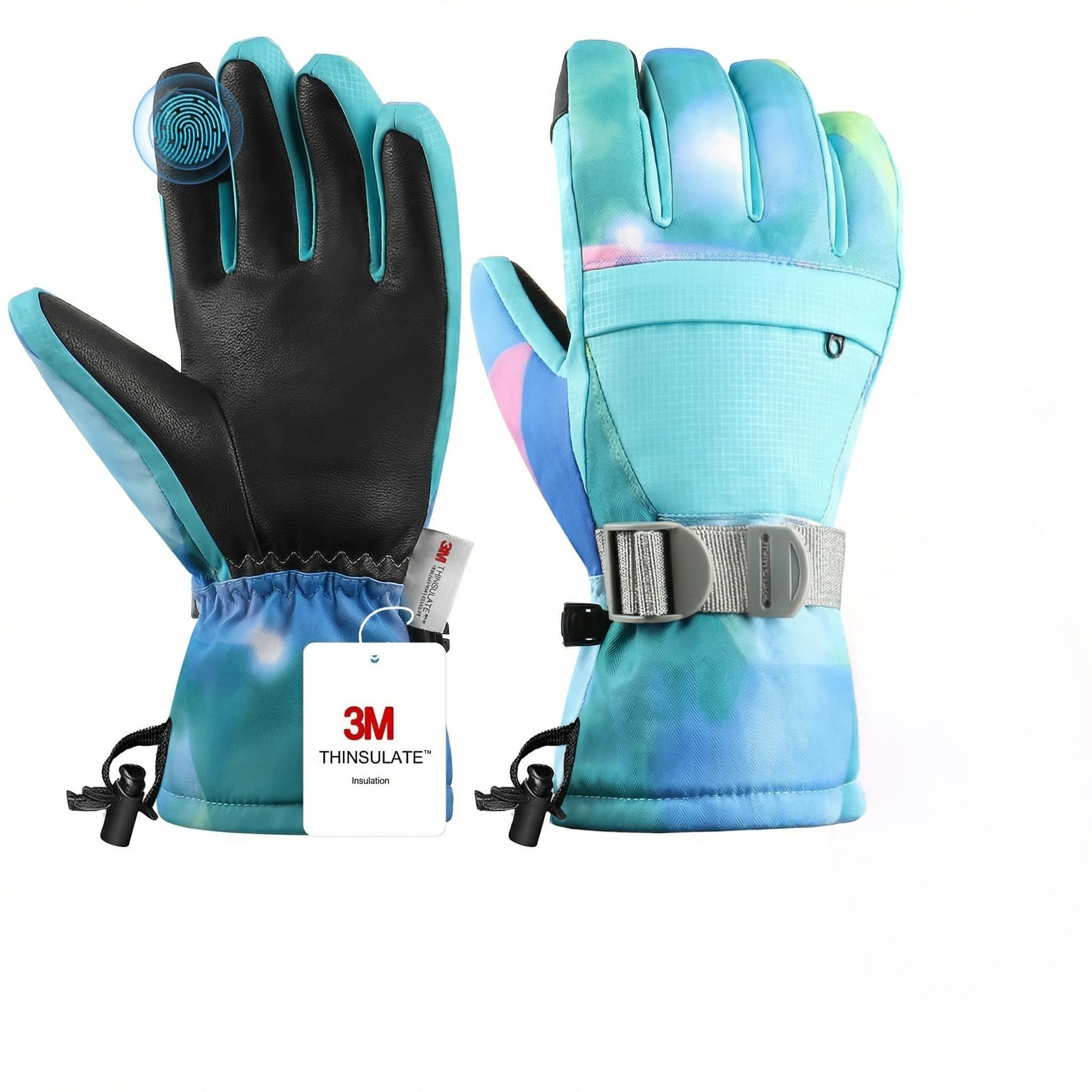Ski Gloves, Waterproof Snow Gloves Winter Gloves, Windproof Touchscreen Cold Weather Gloves for Men Women Kids