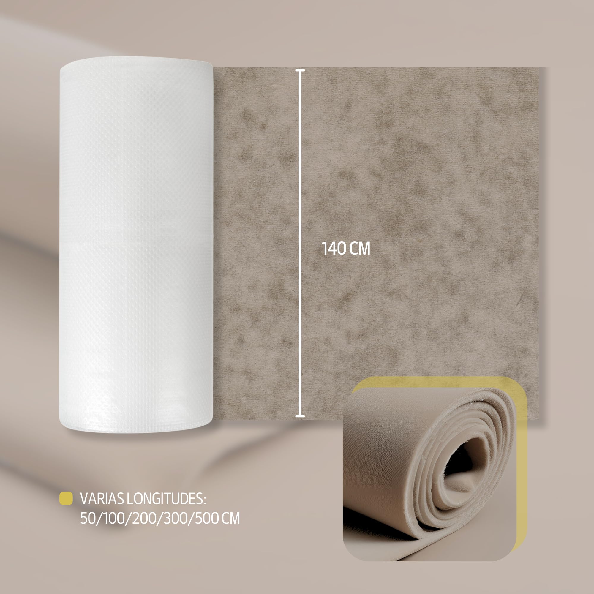 TAPHICEROS Tela de Terciopelo Autoadhesiva, Gris, 500cm x 140cm, Vendida por Metro de Tela de Microfibra, Material Decorativo, Aspecto Artificial Imitación de Ante para Cortinas, Muebles, Bricolaje