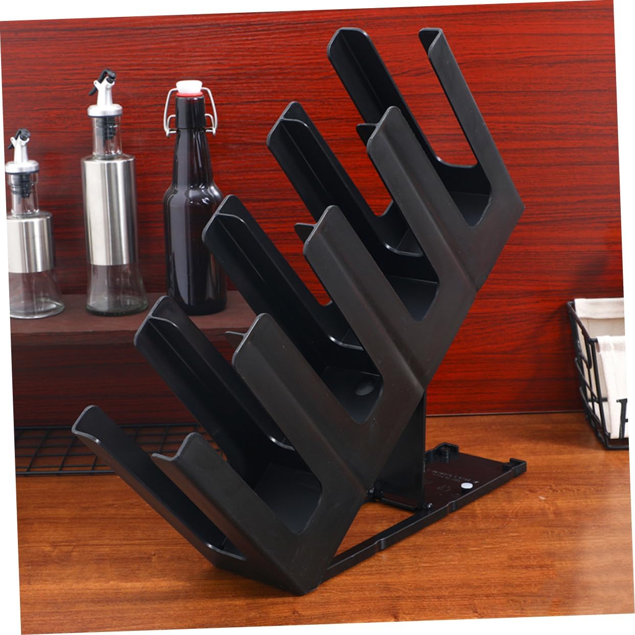 Cup Holder Dispenser Reusable Cup Stand Slots Versatile Organizer for Coffee and Tea Shops Easy to Install Minimalist Design for Display