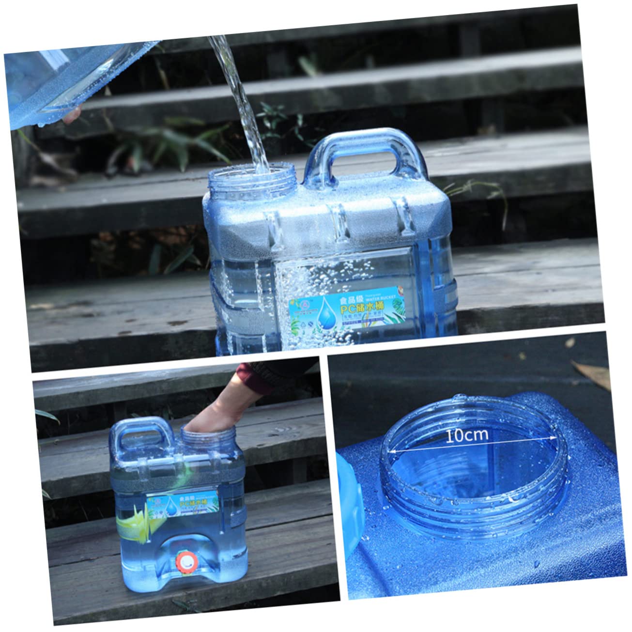 TOYANDONA Camping Water Container with Faucet Portable Water Storage Jug for Outdoor Activities Long Term Leak Design for Camping Hiking Picnics