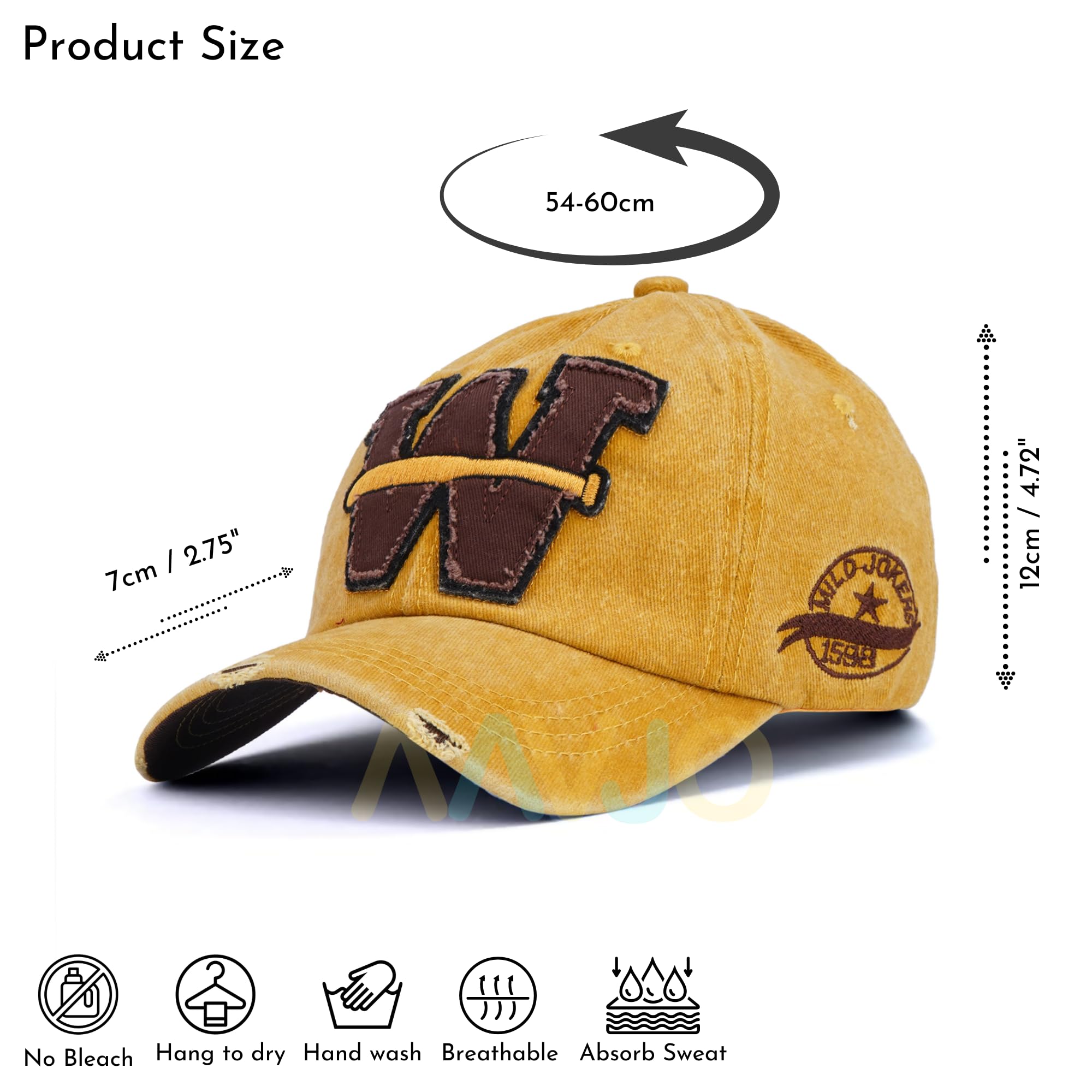 Aavjo , Denim Cotton Baseball Head Cap with Adjustable Buckle for Men Women Adults - W - Navy Blue 1
