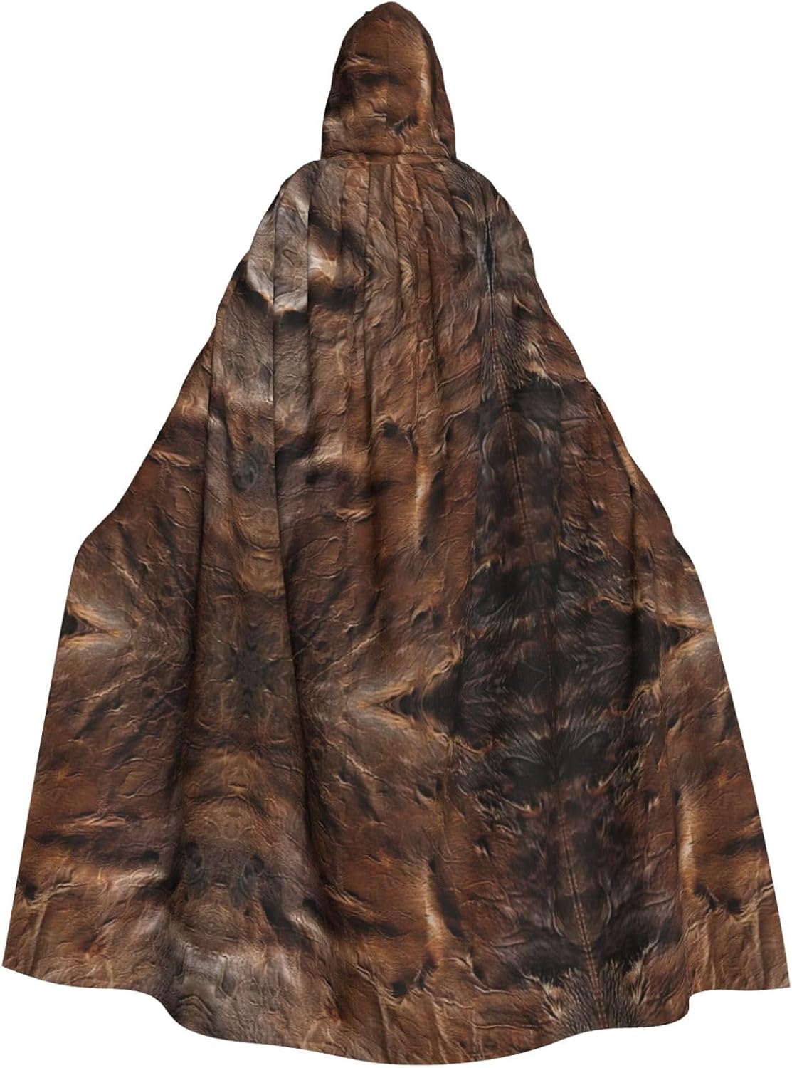 brown cowhide art print Hooded Robe Cloak Long Cape Cosplay Costume Halloween Witch Cosplay Robe for Men Women